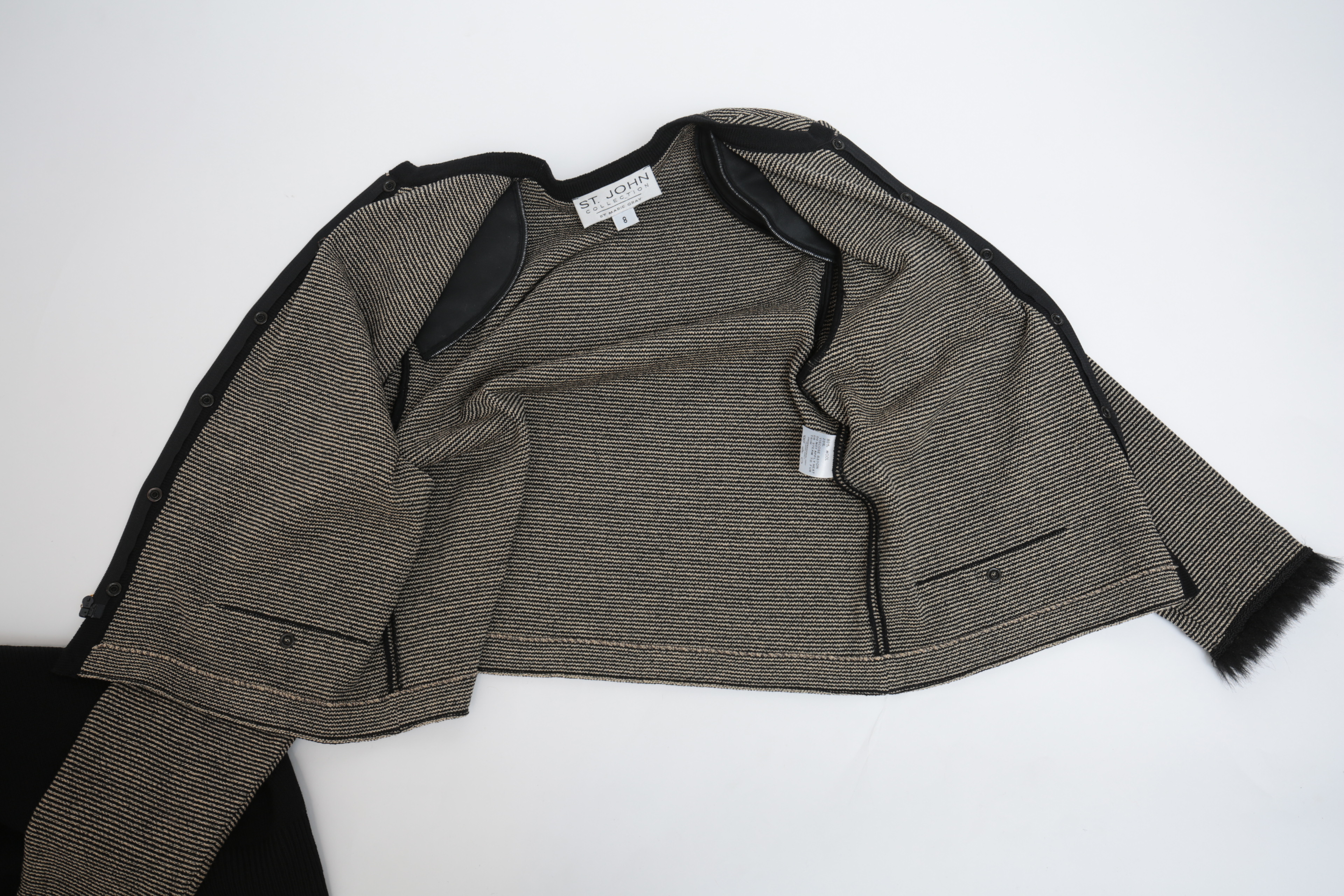 St. John Knit Top in Black and Knit Jacket