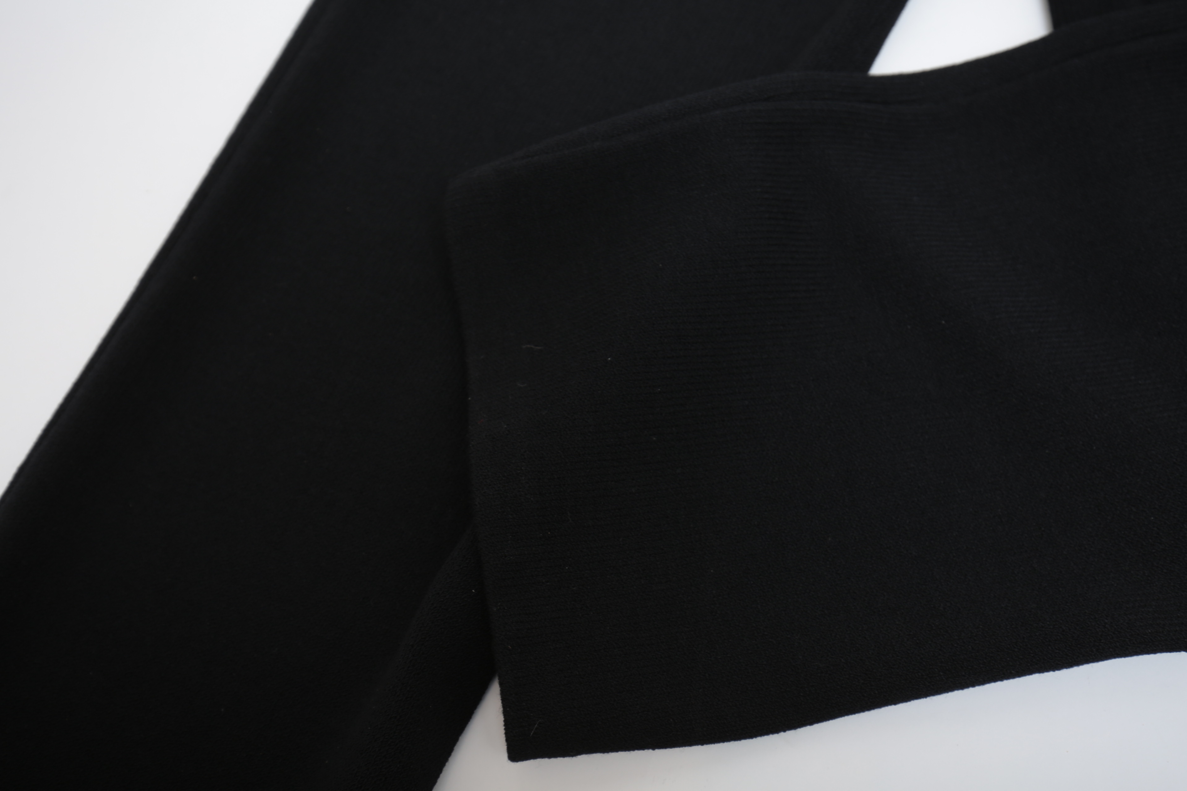 St. John Knitwear Set in Cream with Black Knit Trousers