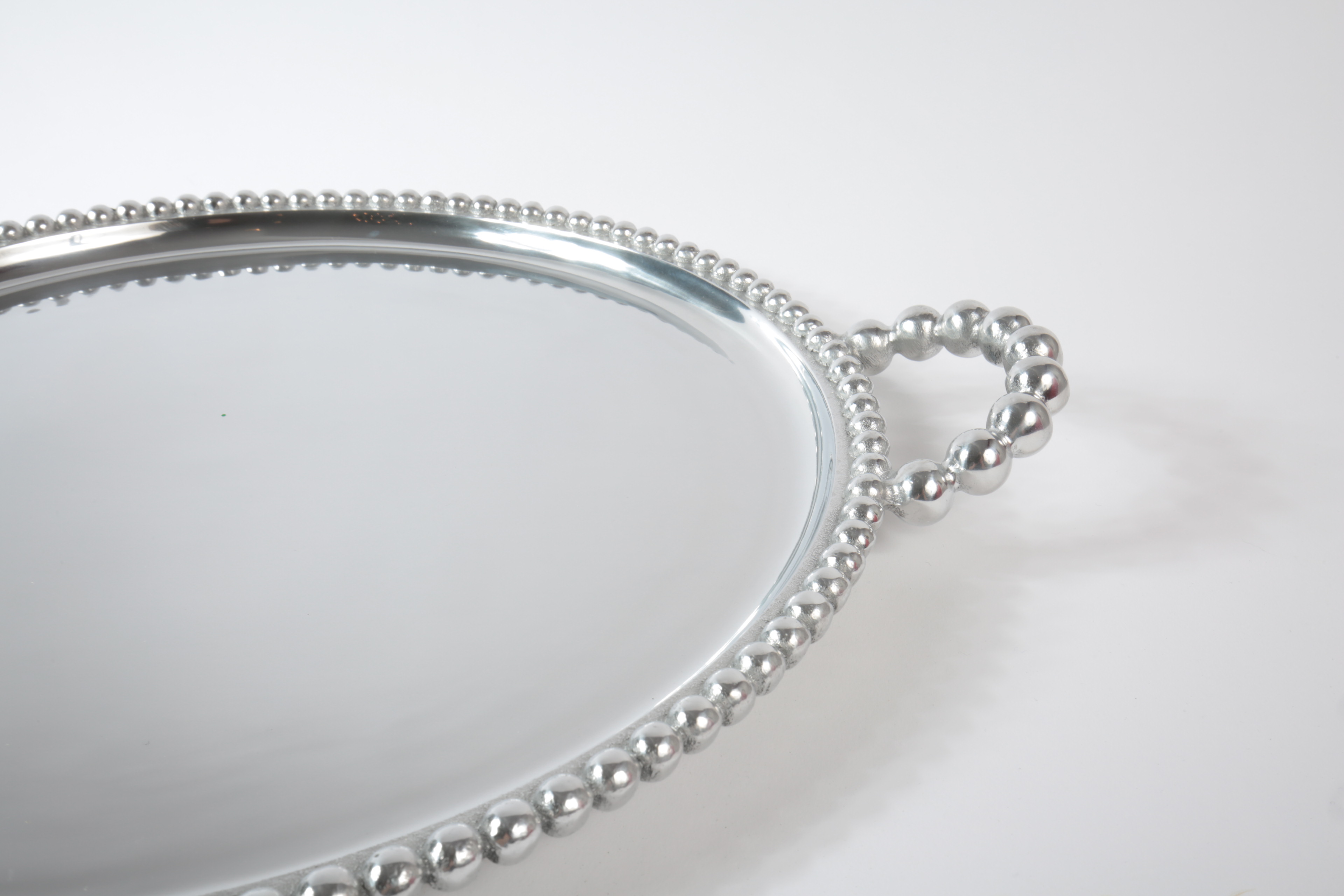 Mariposa Aluminum Round Double Handled Serving Tray