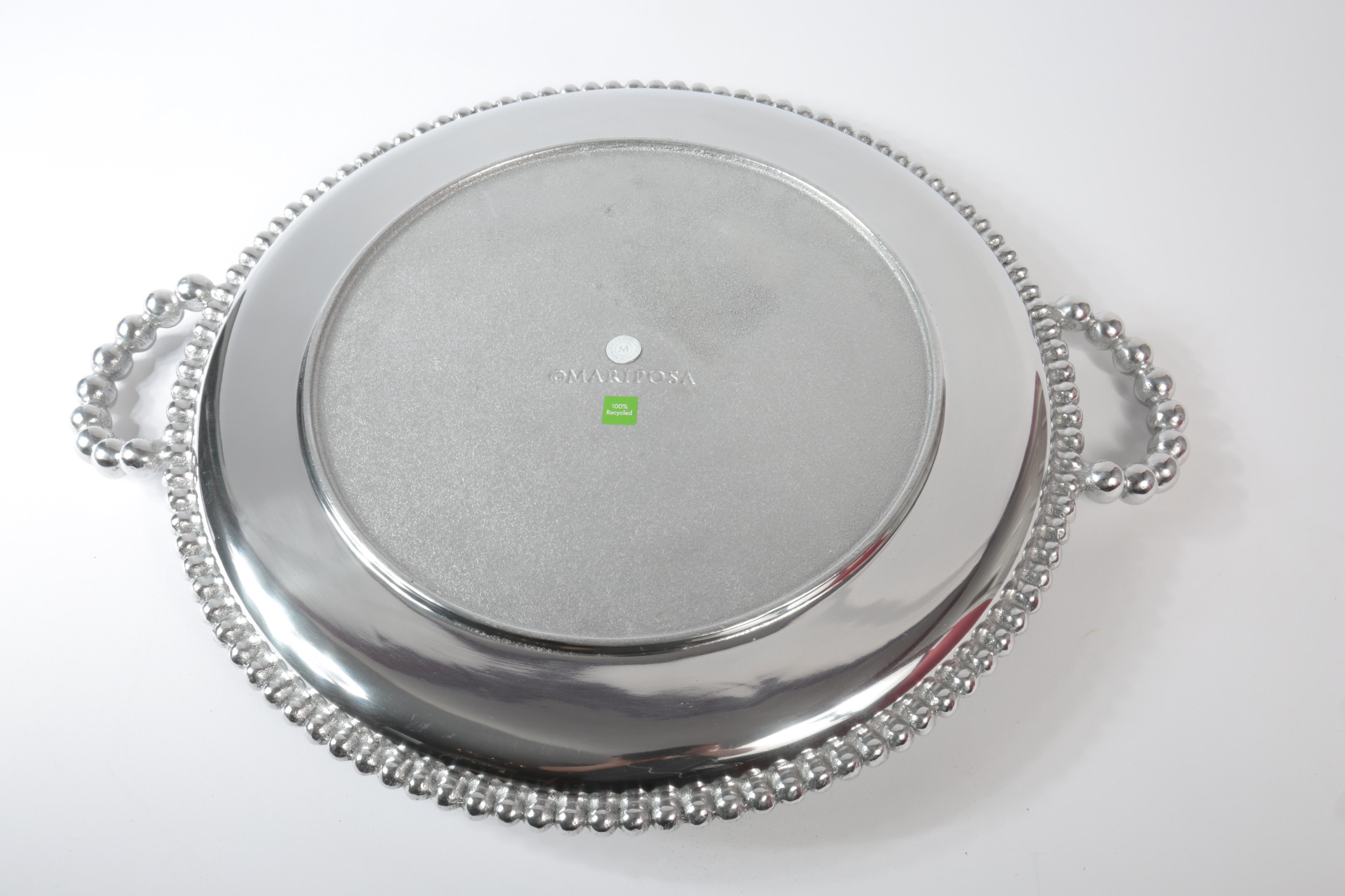 Mariposa Aluminum Round Double Handled Serving Tray