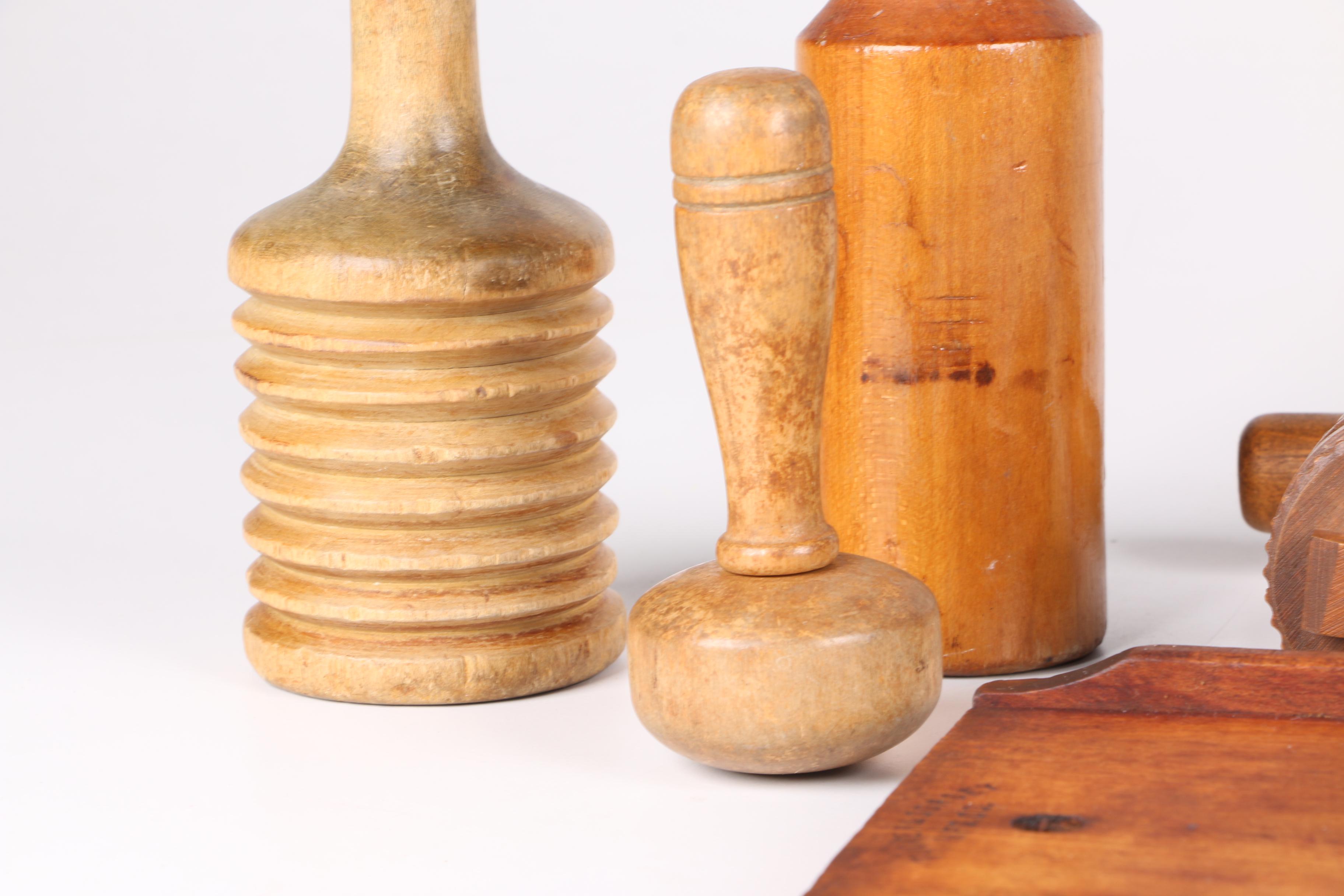 Antique and Vintage Wooden Kitchen Tools Including Mandoline Slicer