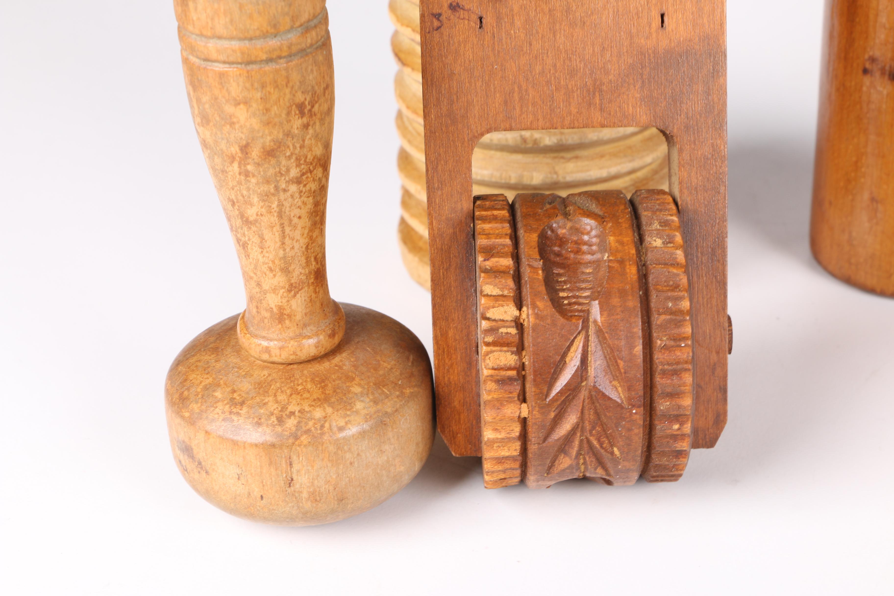 Antique and Vintage Wooden Kitchen Tools Including Mandoline Slicer