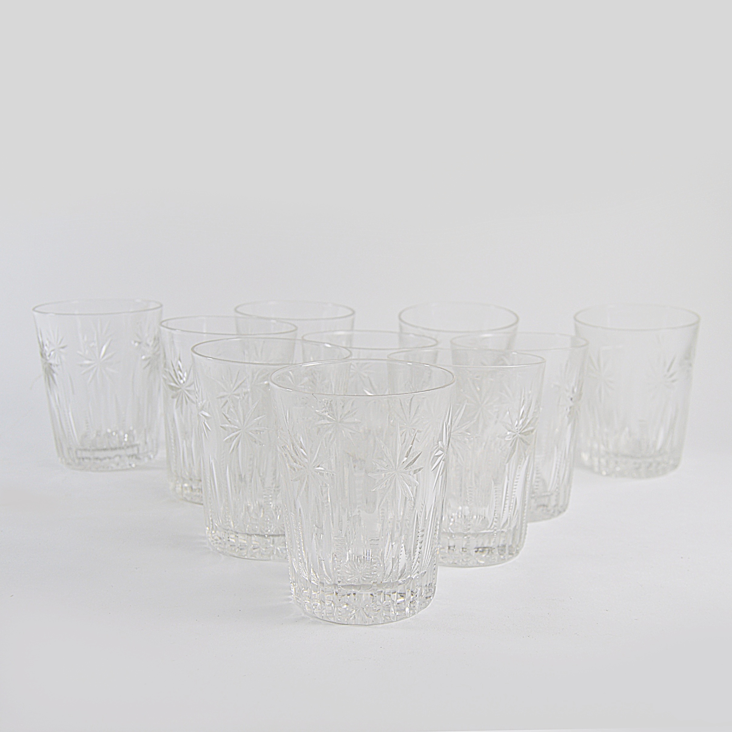Set of Vintage Cut Crystal Low Ball Glasses