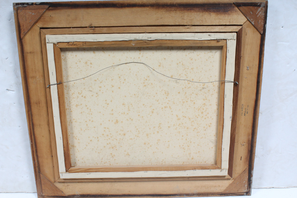 Original M. Charles Oil on Canvas Beach Painting`