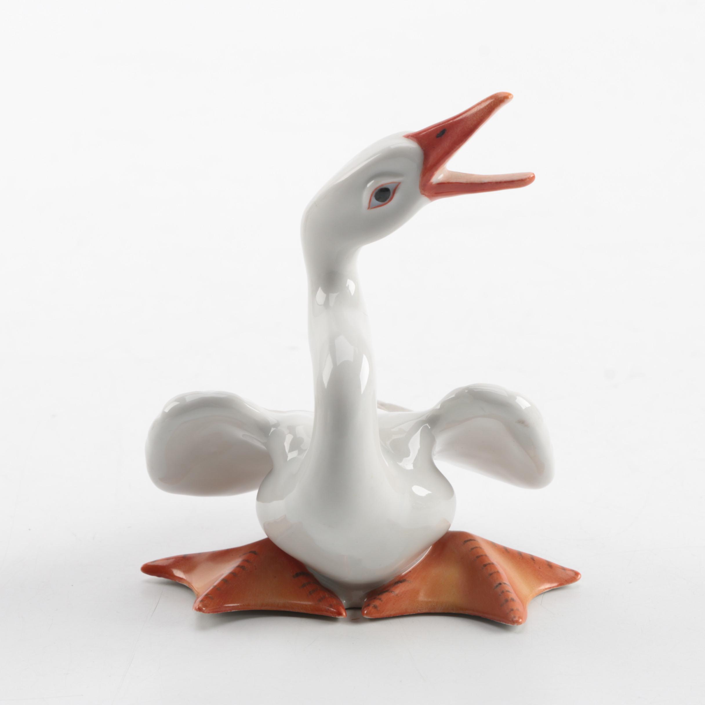Herend Hungary Squawking Goose Figurine