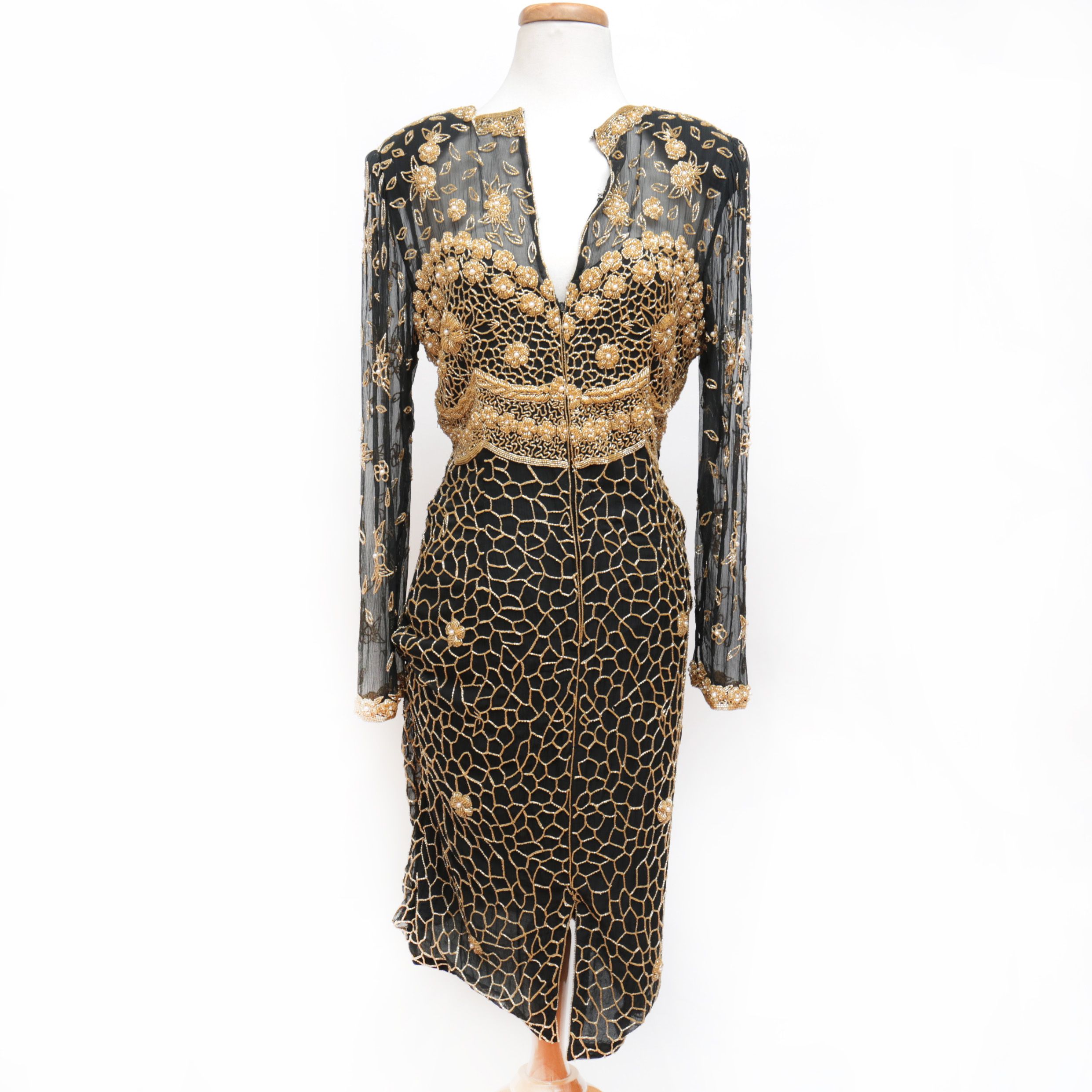 Vintage Judith Ann Collection for Neiman Marcus Beaded Silk Dress
