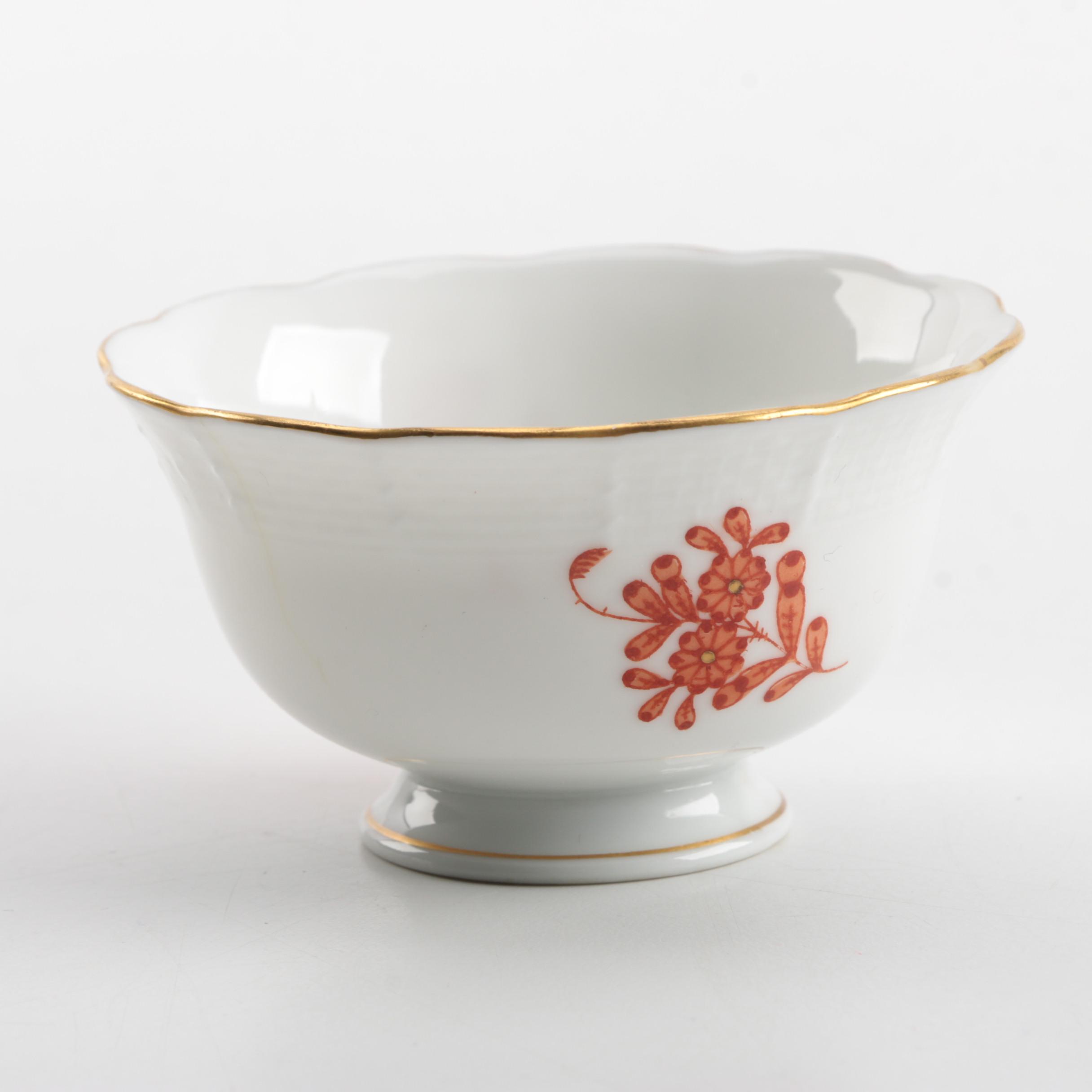 Herend Hungary "Chinese Bouquet Rust" Hand Painted Porcelain Sugar Bowl