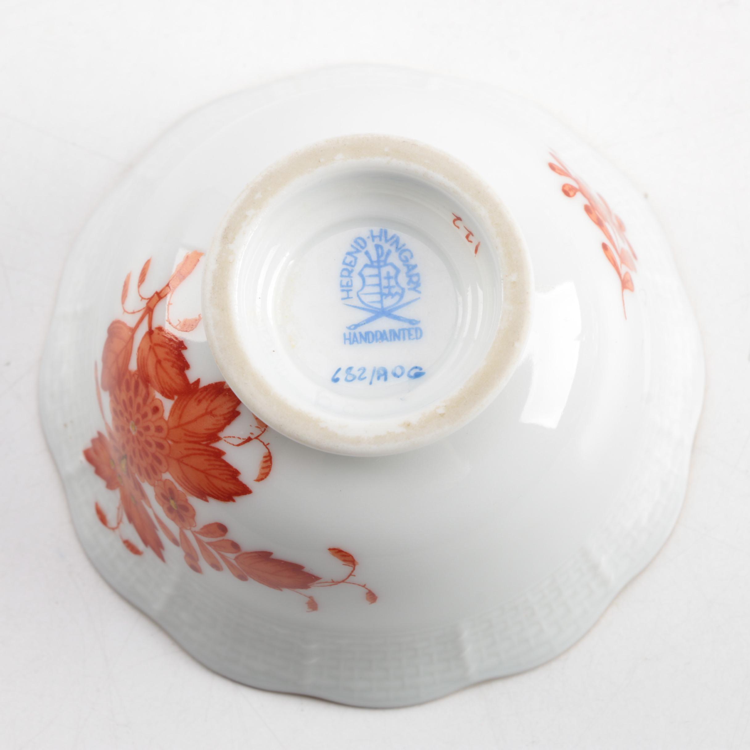 Herend Hungary "Chinese Bouquet Rust" Hand Painted Porcelain Sugar Bowl