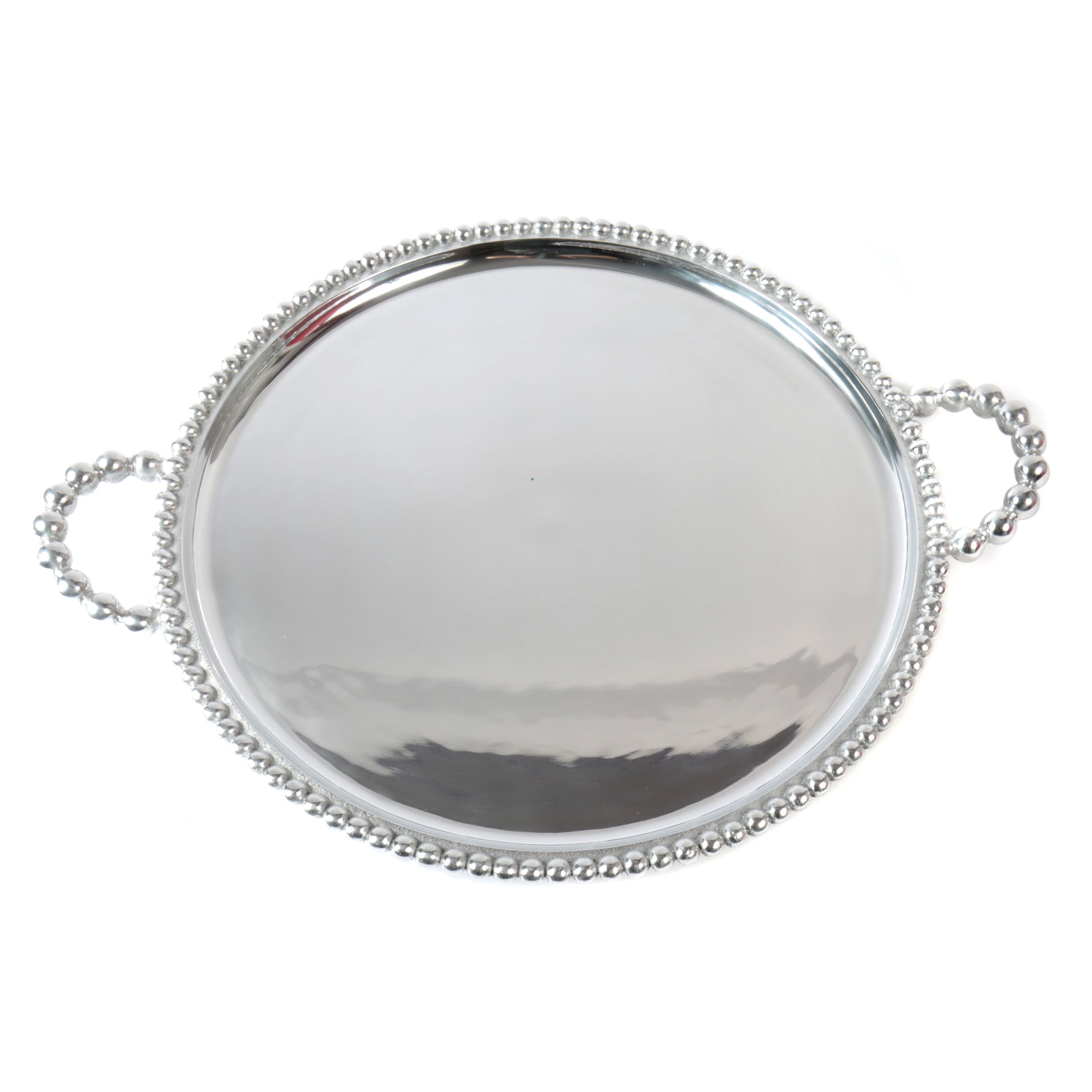 Mariposa Aluminum Round Double Handled Serving Tray
