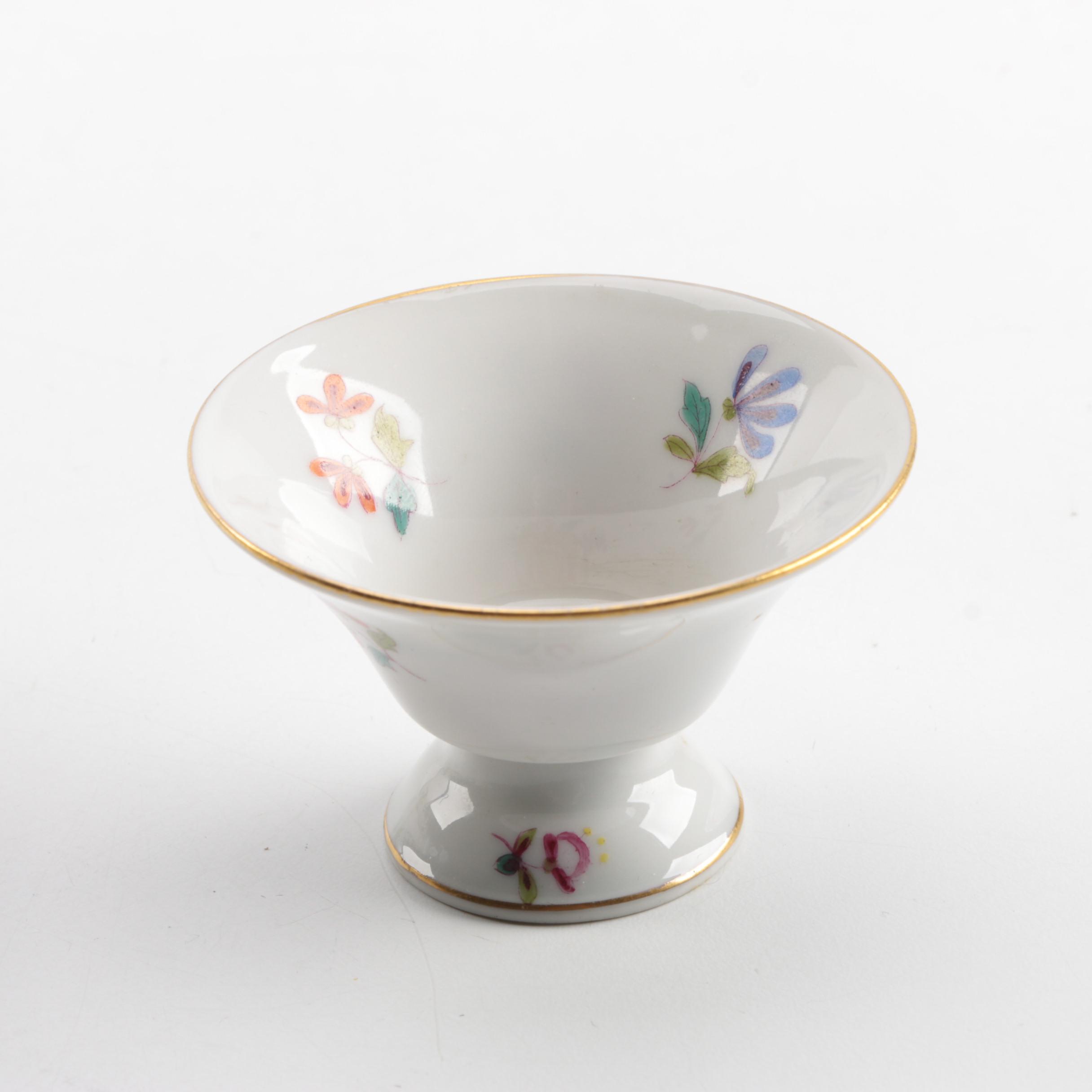 100th Anniversary Herend Porcelain "Nanking Bouquet" Open Salt Cellar