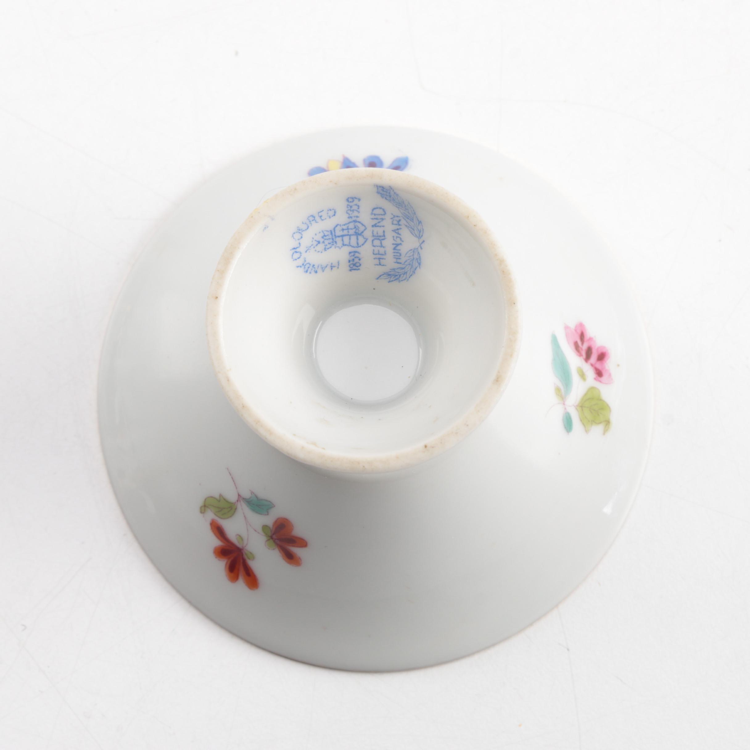 100th Anniversary Herend Porcelain "Nanking Bouquet" Open Salt Cellar