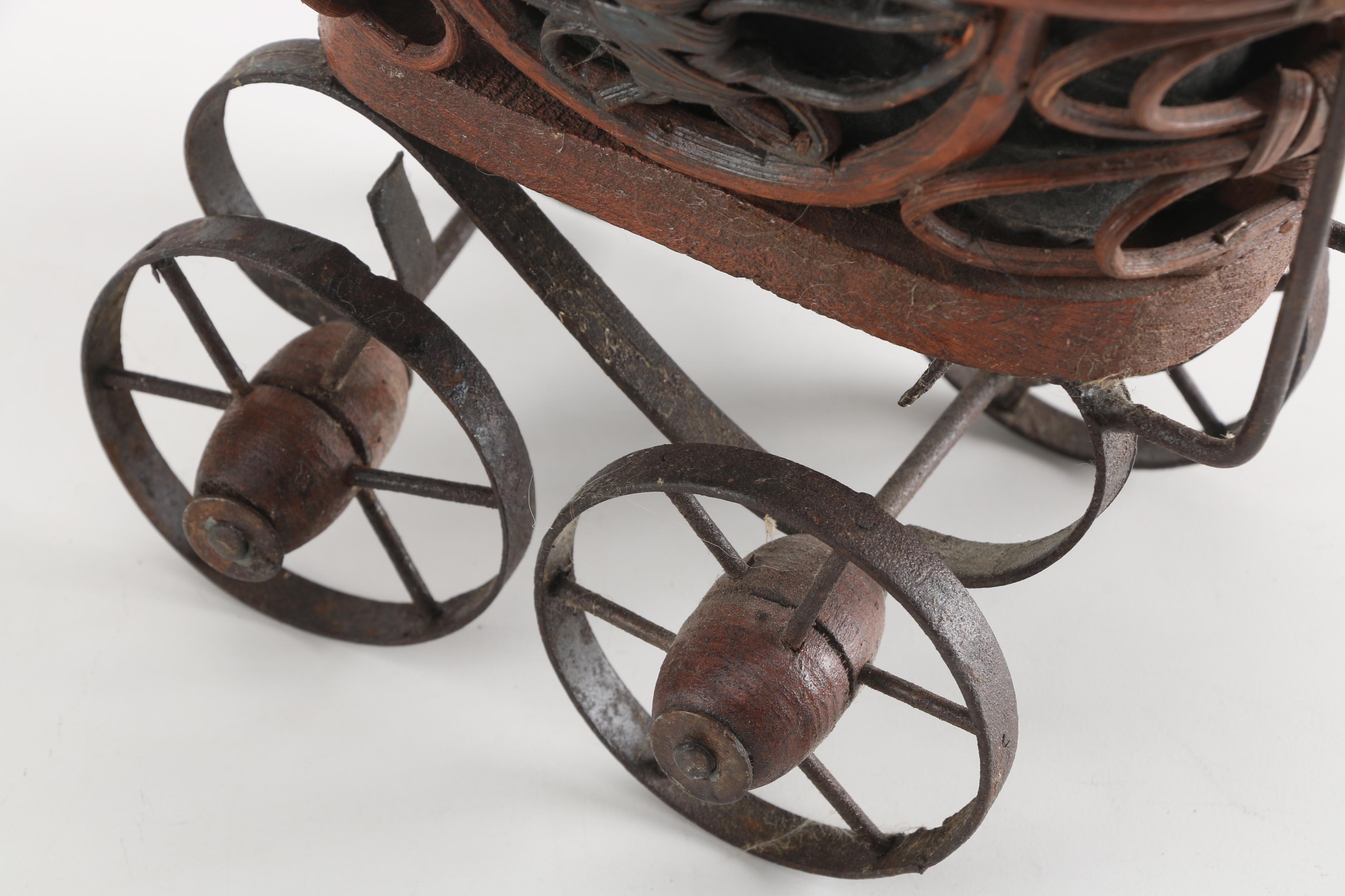 Vintage Cabbage Patch Kid and Doll Carriage with Picnic Basket