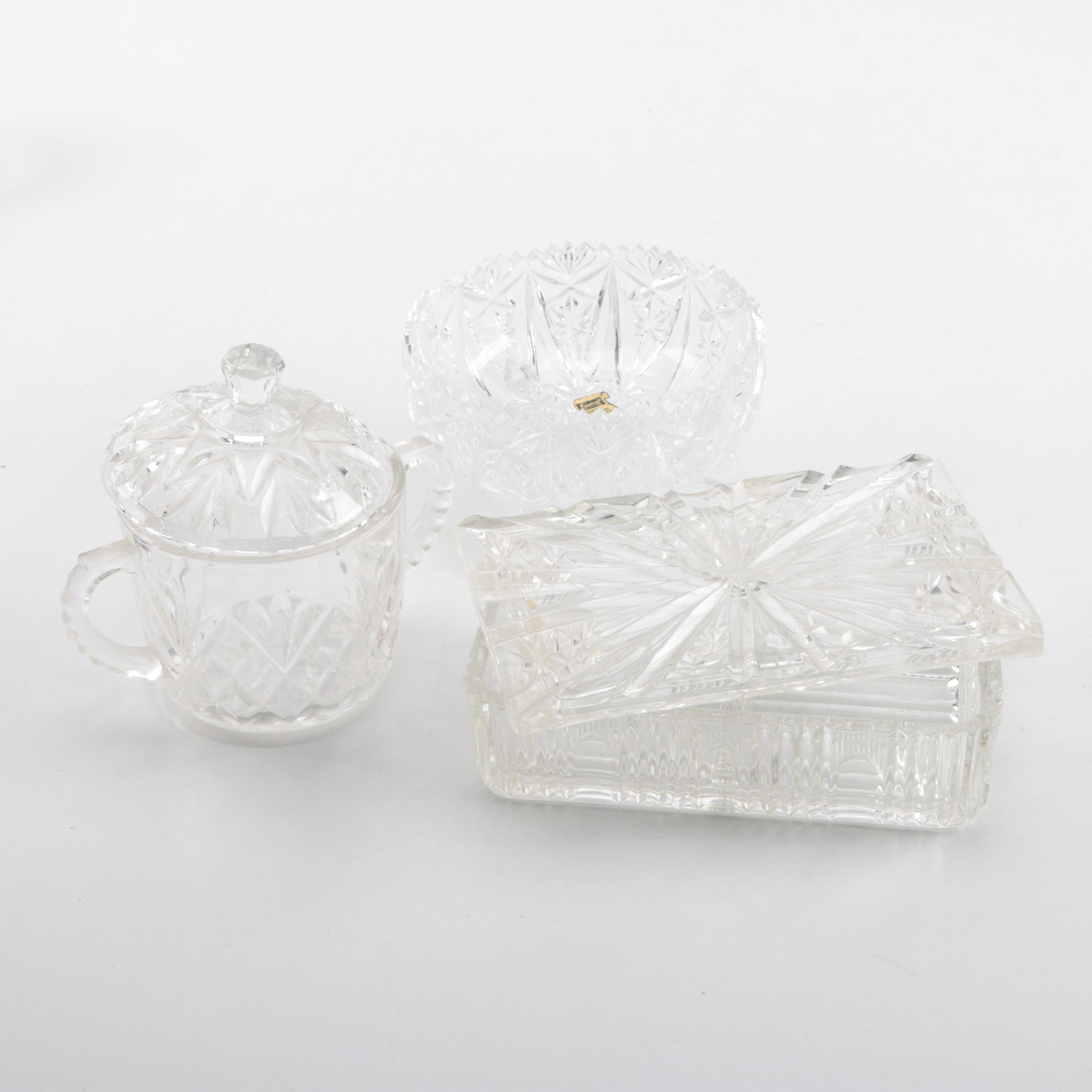 Vintage Crystal and Glass Tableware and Decor including Arcoroc