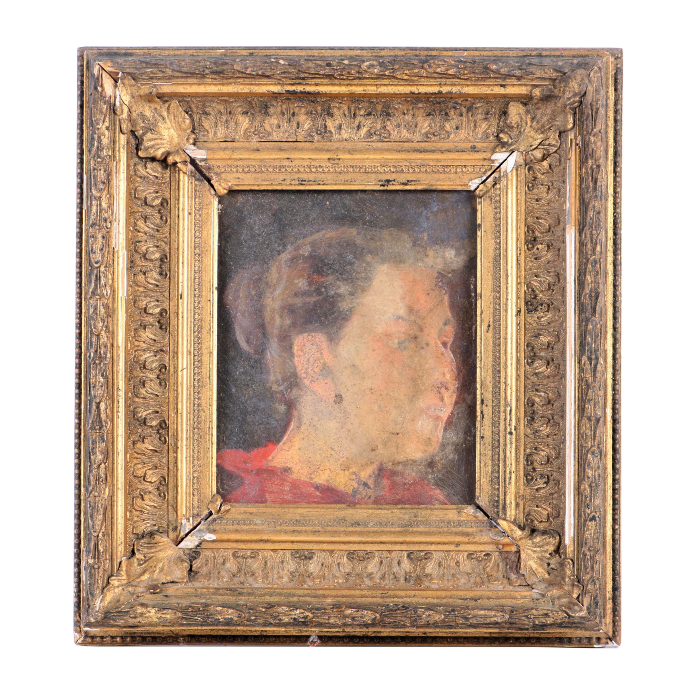 Attributed to Otto Strandman Oil Painting of a Woman