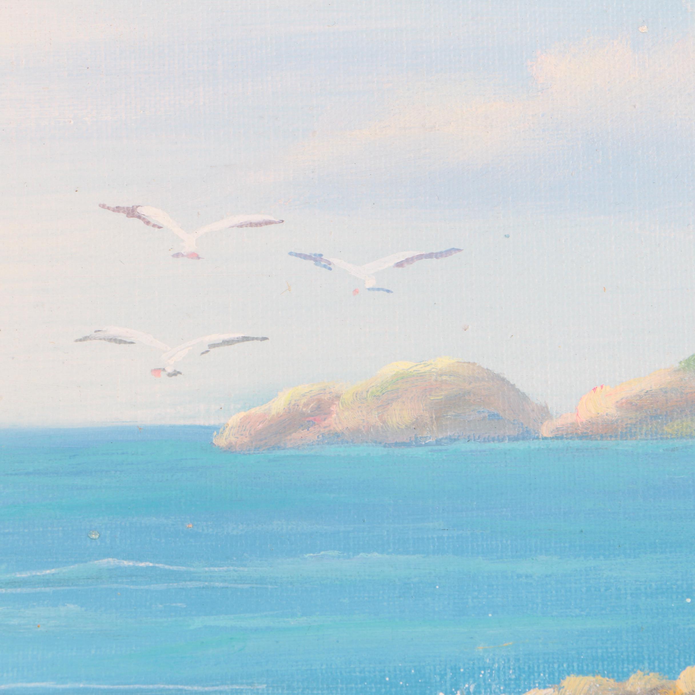 K. Harrison Oil Painting on Canvas of Beach