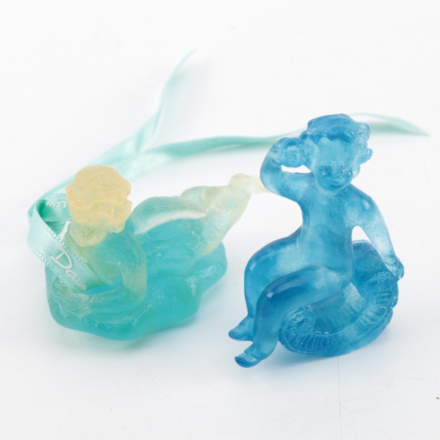 Daum Blue Art Glass Figurines