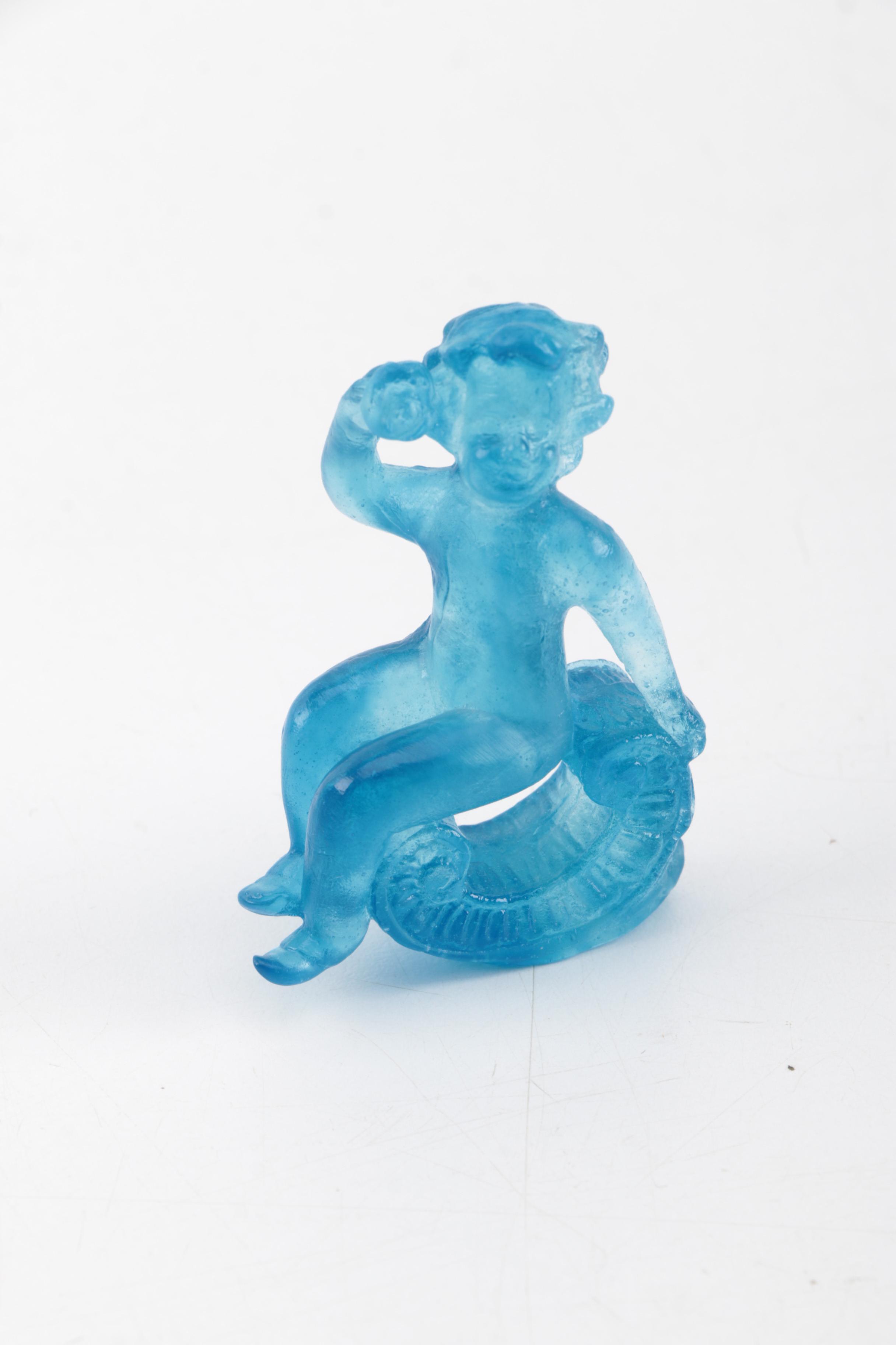Daum Blue Art Glass Figurines
