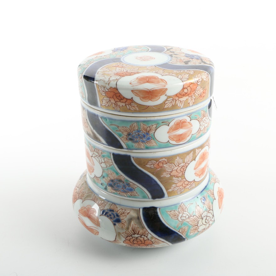 Chinoisserie Stacked Ceramic Trinket Boxes