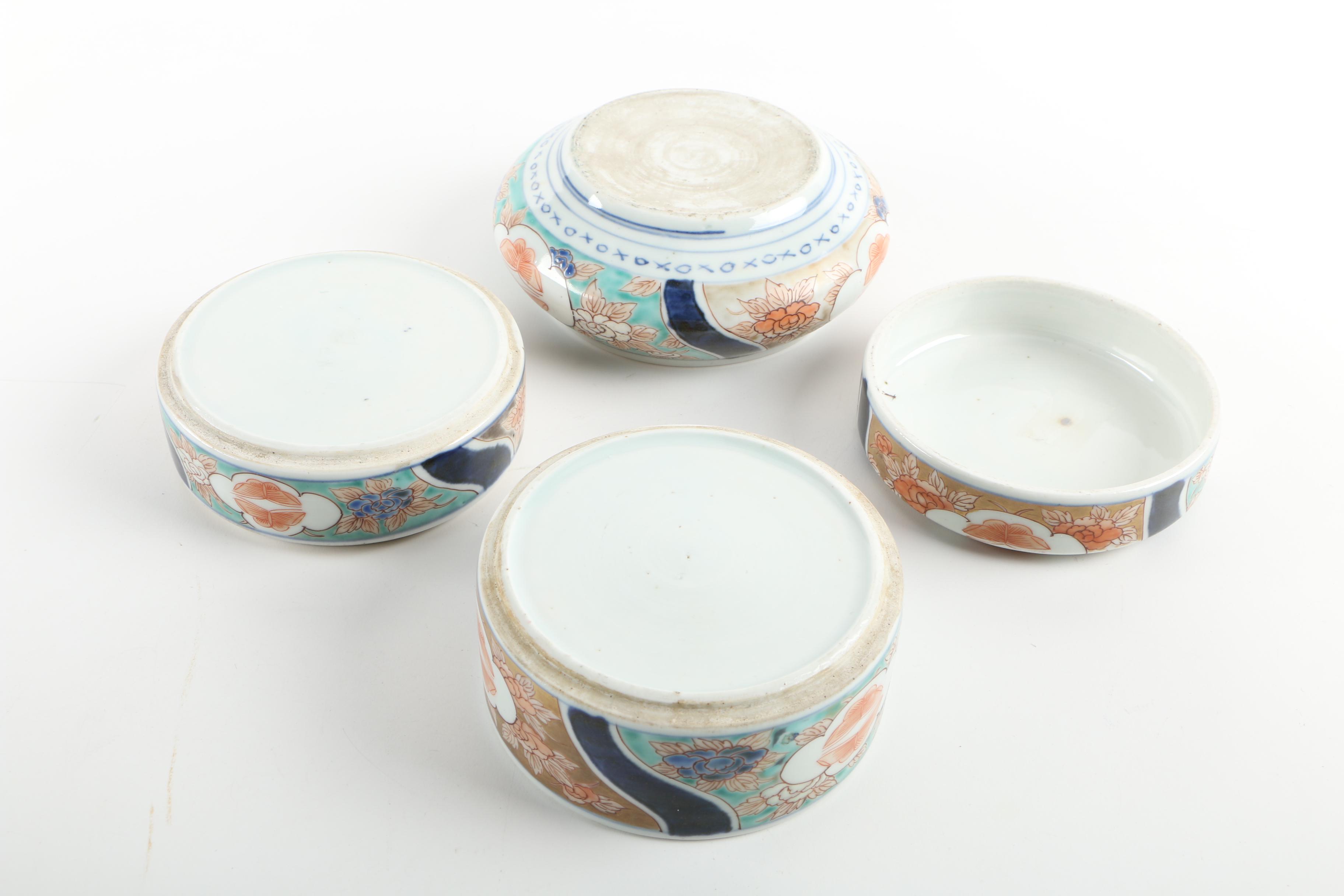 Chinoisserie Stacked Ceramic Trinket Boxes