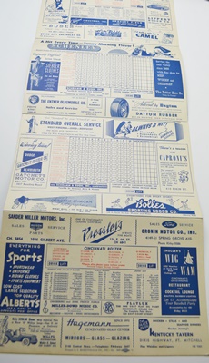 Three Cincinnati Reds Baseball Scorecards