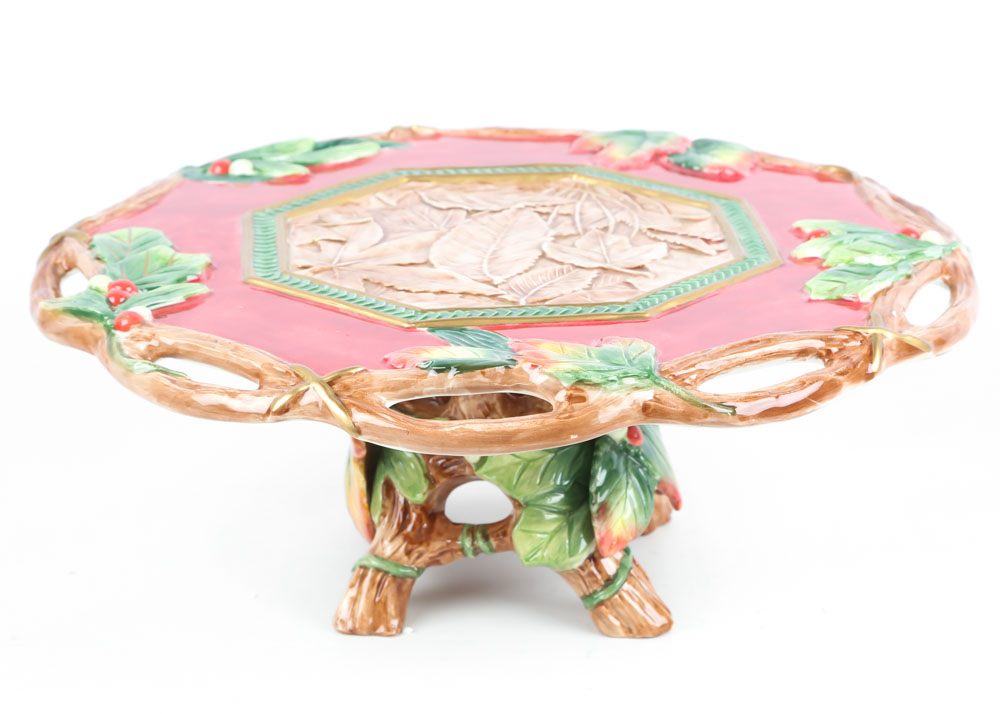 Fitz and Floyd "Christmas Lodge" Cake Stand