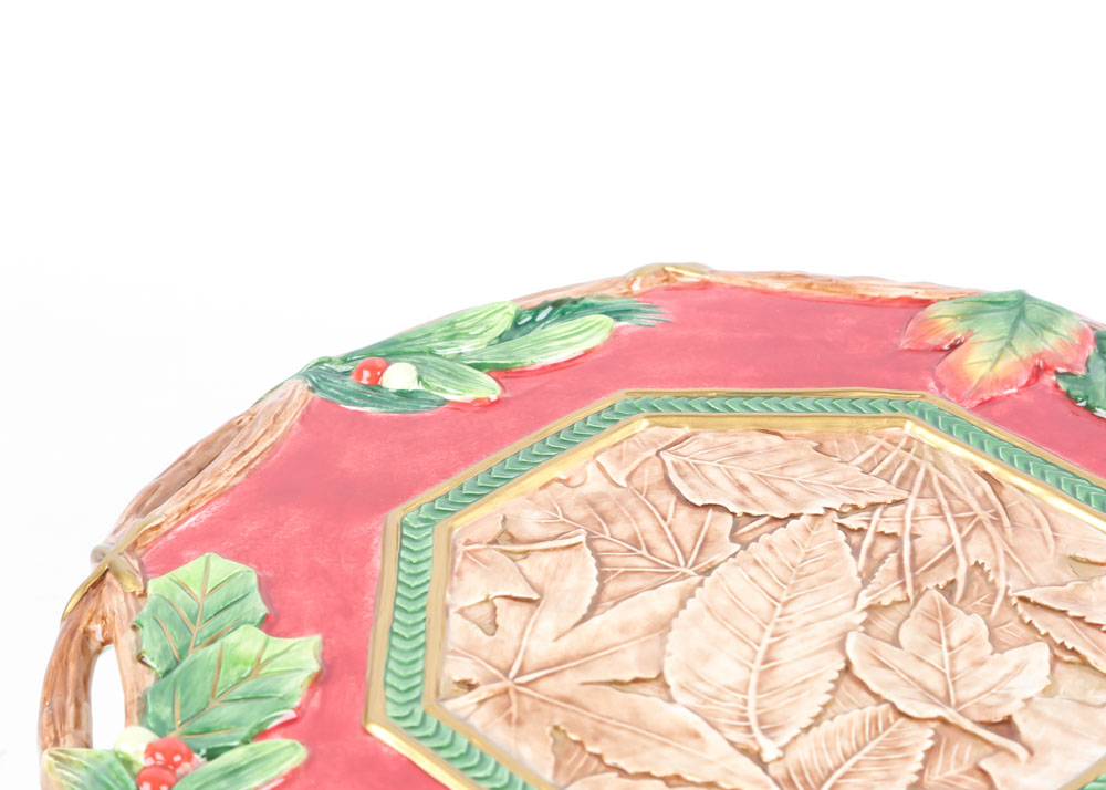 Fitz and Floyd "Christmas Lodge" Cake Stand