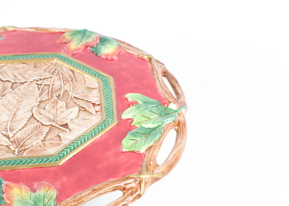 Fitz and Floyd "Christmas Lodge" Cake Stand