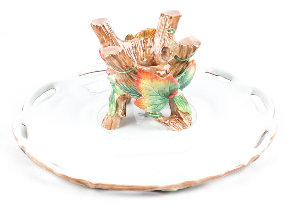 Fitz and Floyd "Christmas Lodge" Cake Stand