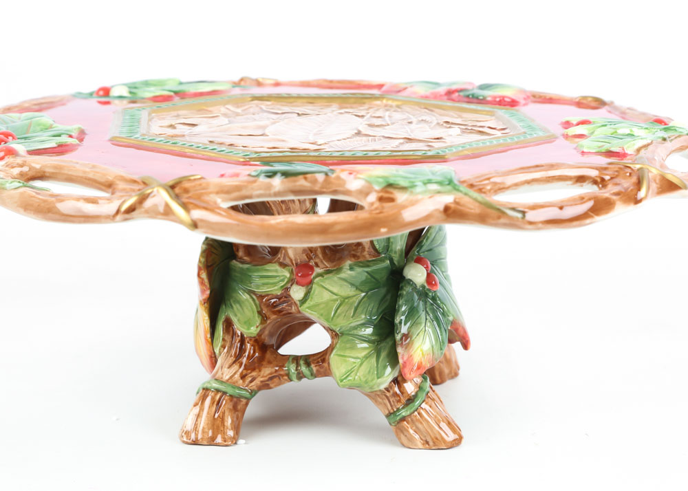 Fitz and Floyd "Christmas Lodge" Cake Stand