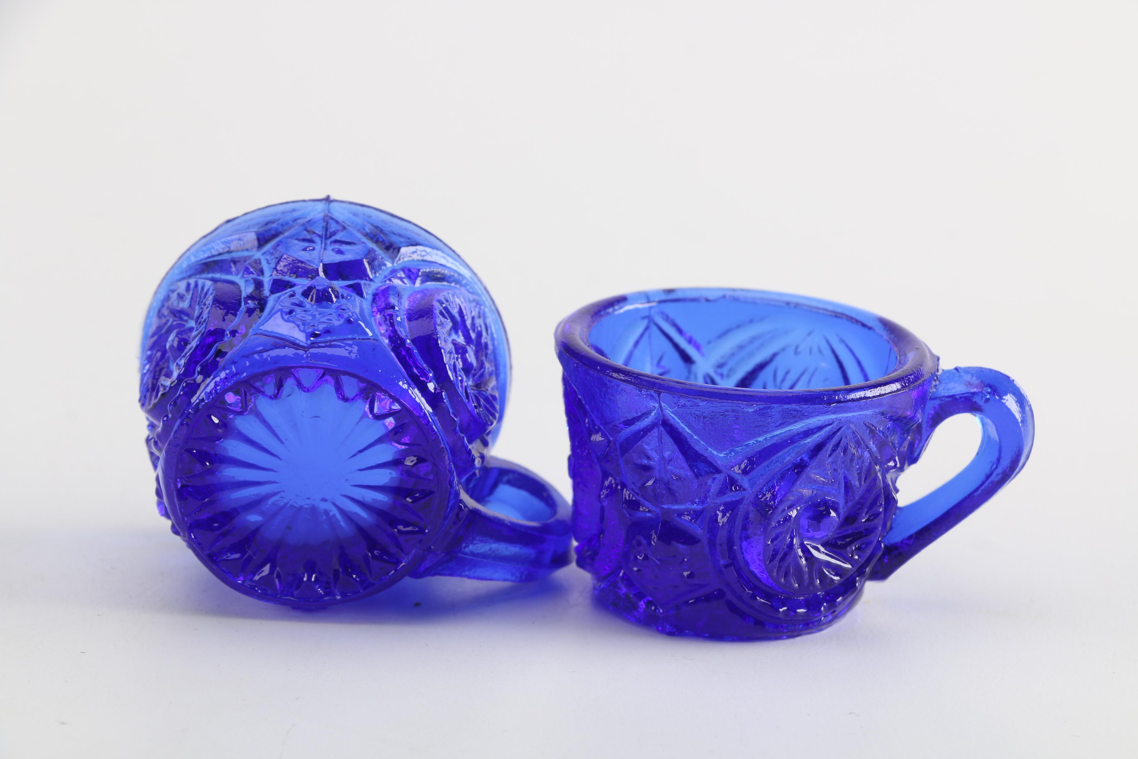 Cobalt Blue Glass Miniature Punch Cups