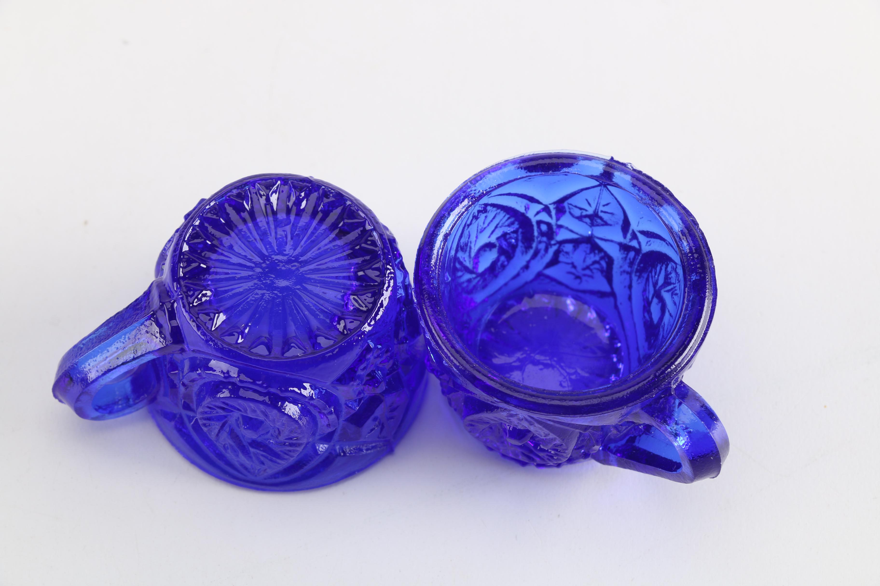 Cobalt Blue Glass Miniature Punch Cups