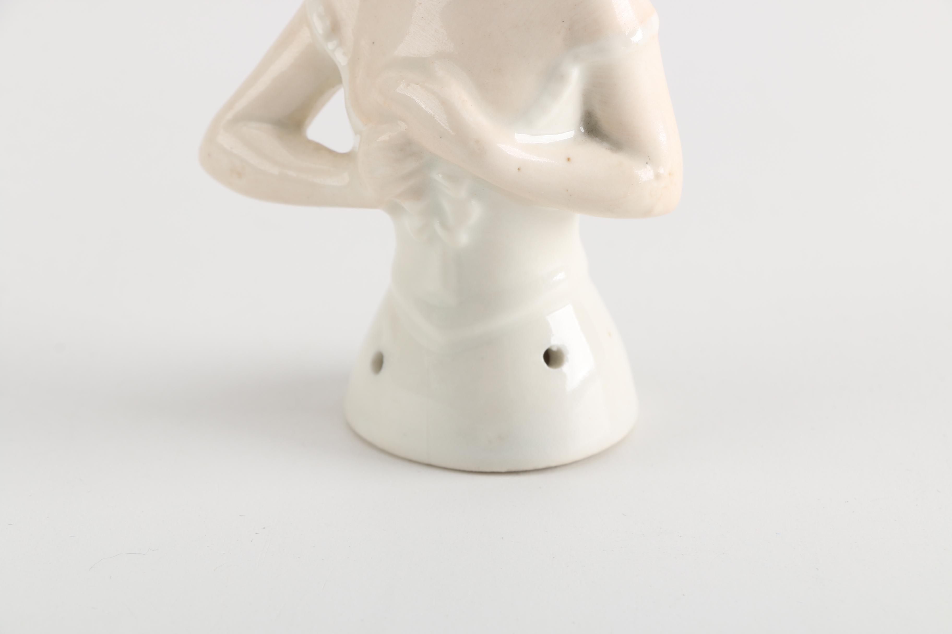 Vintage Porcelain Pincushion  Half Doll