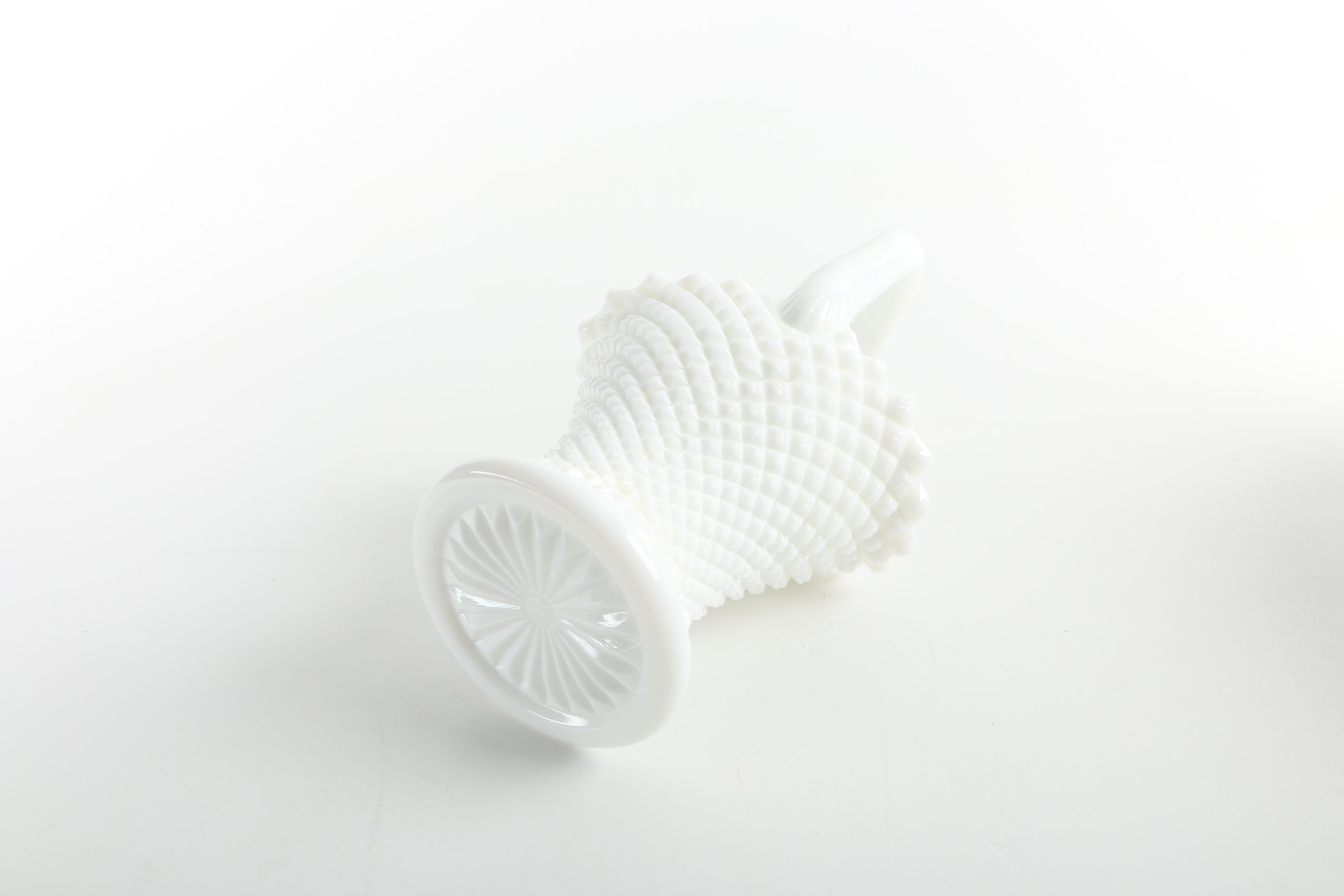 Vintage Milk Glass Brides Baskets Featuring Fenton