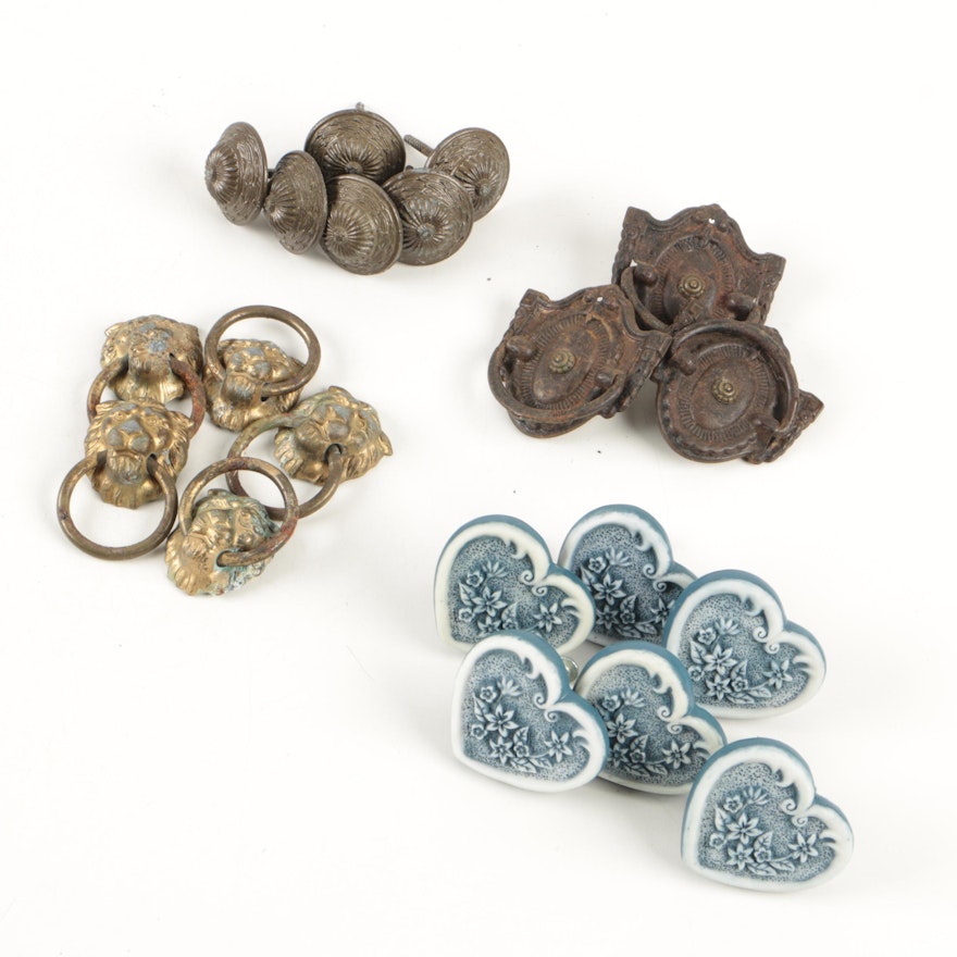 Assortment of Vintage Drawer Knobs and Hardware