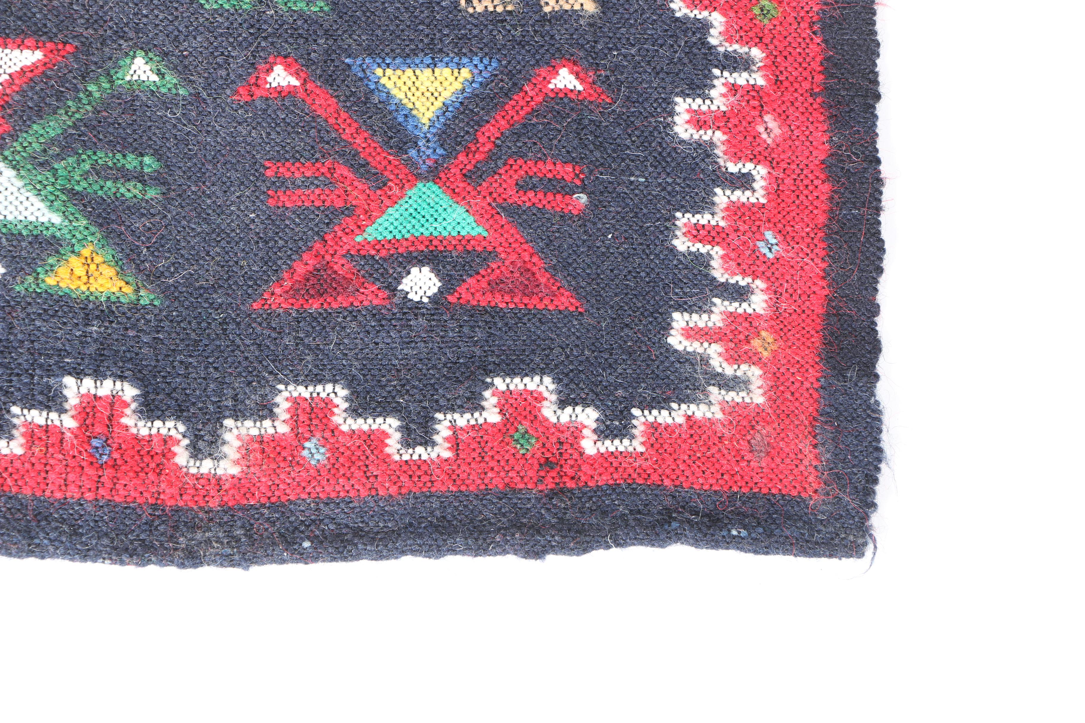 Handwoven and Embroidered Balkan Carpet Runner