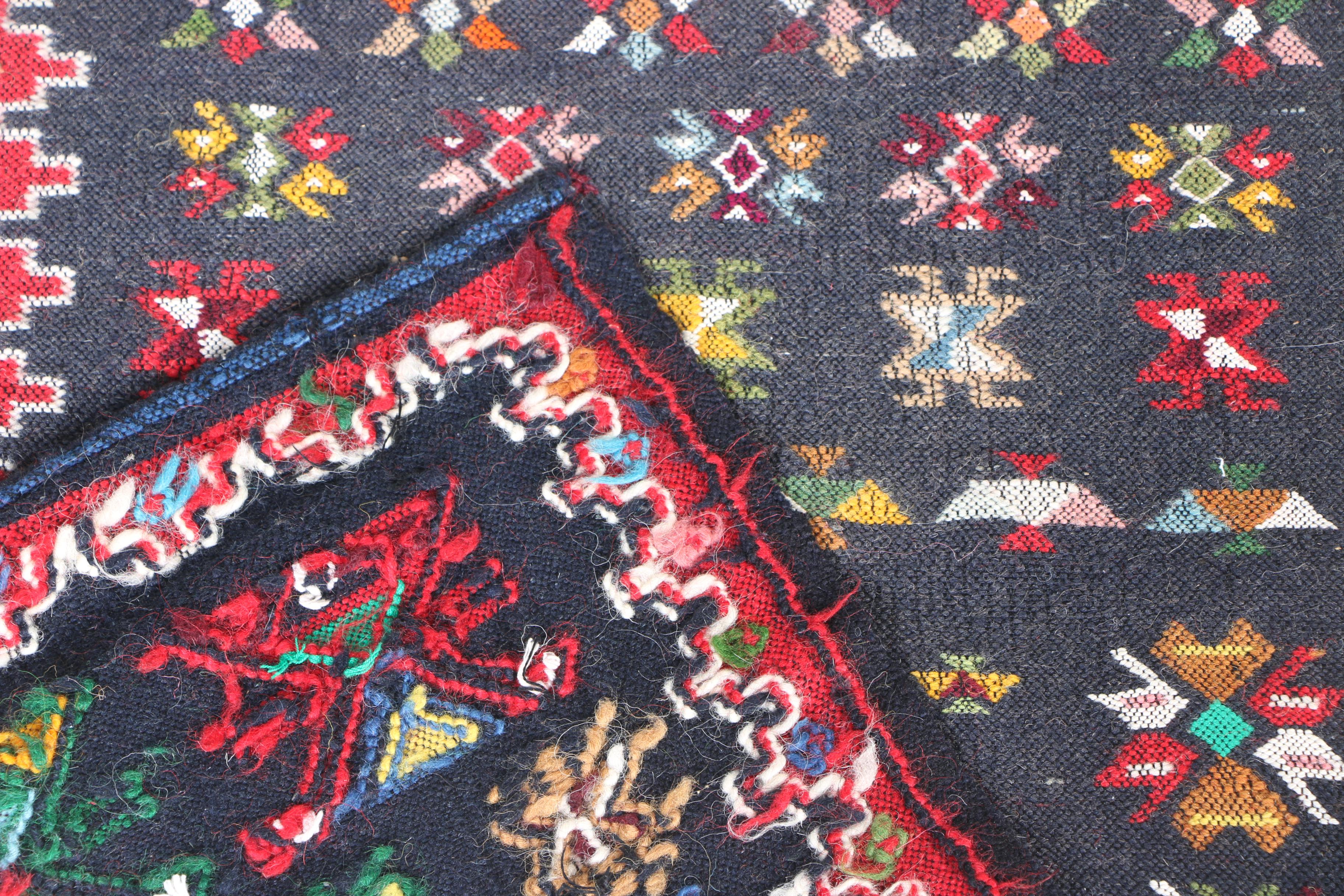 Handwoven and Embroidered Balkan Carpet Runner