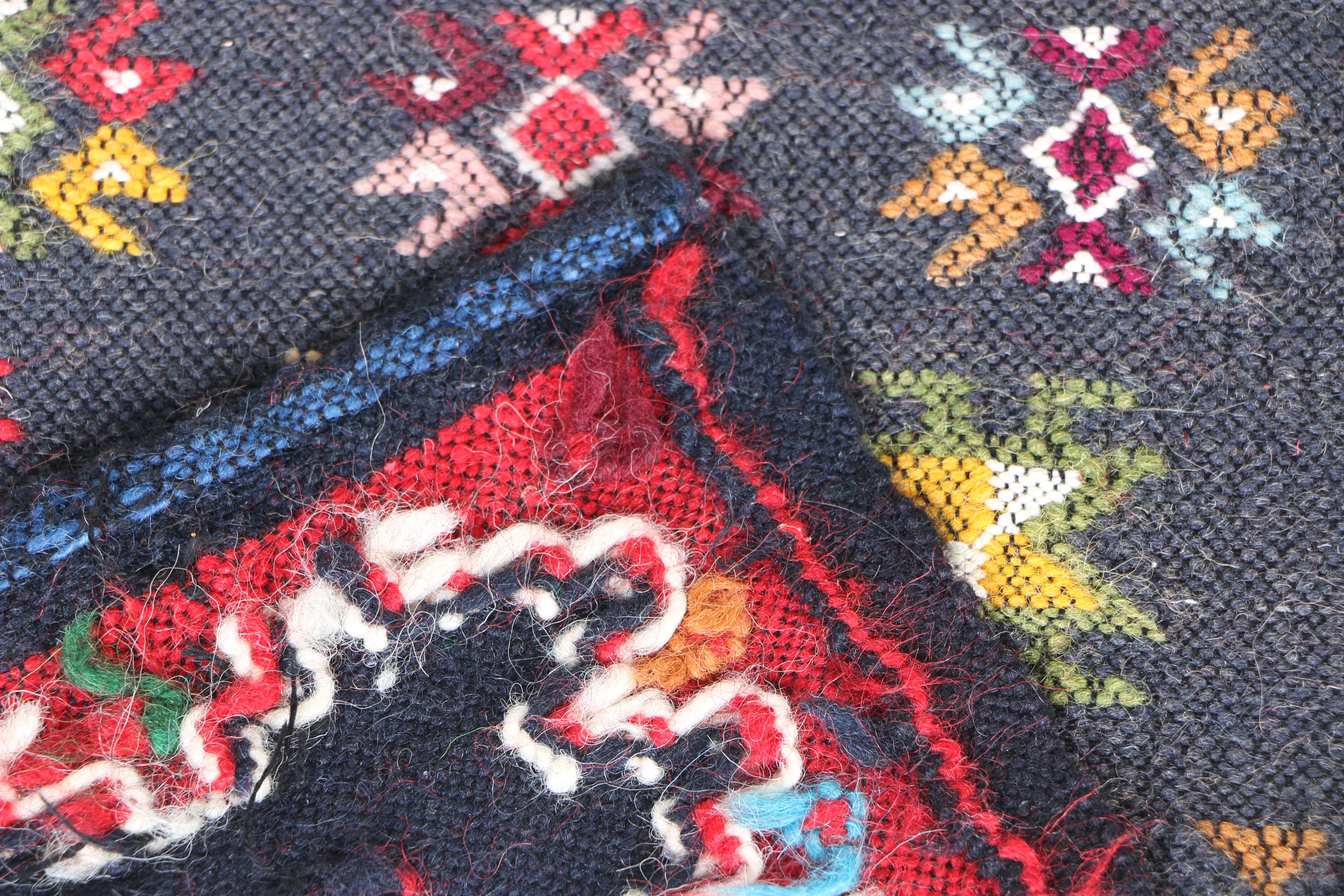 Handwoven and Embroidered Balkan Carpet Runner