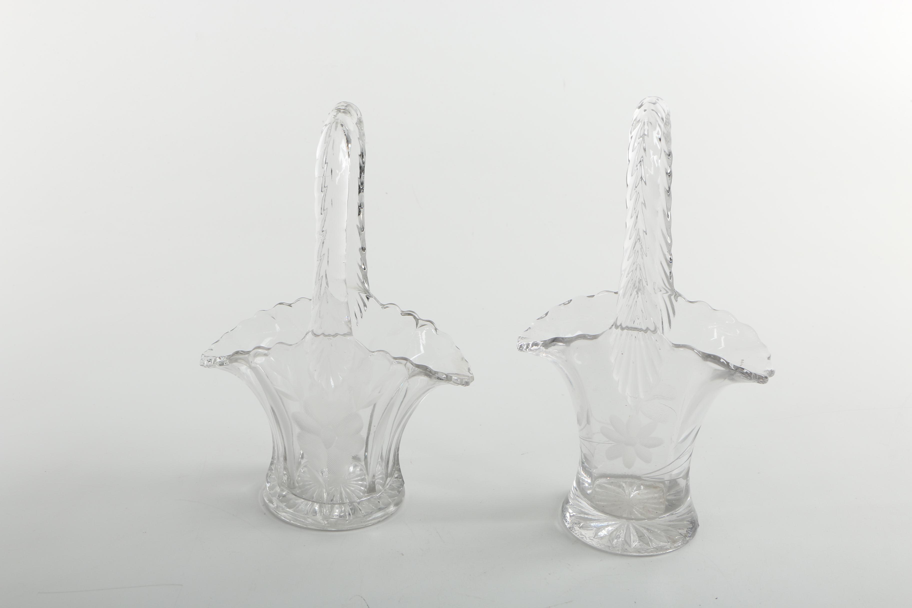 Etched Glass Baskets