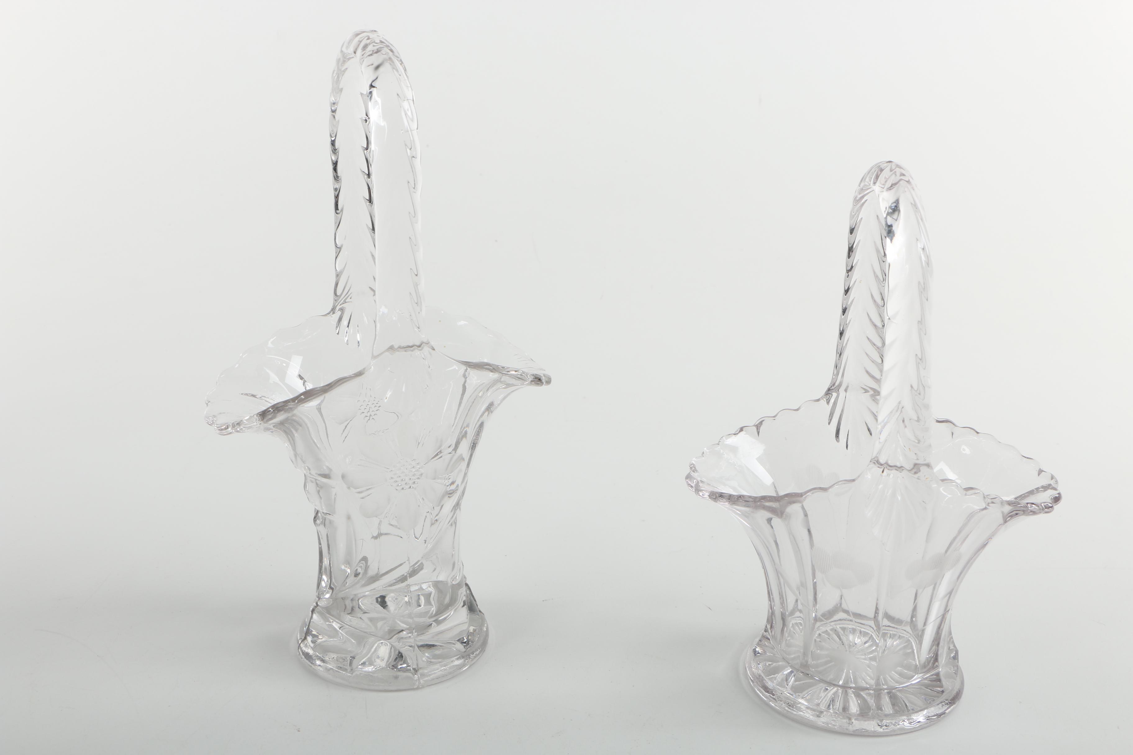 Etched Glass Baskets