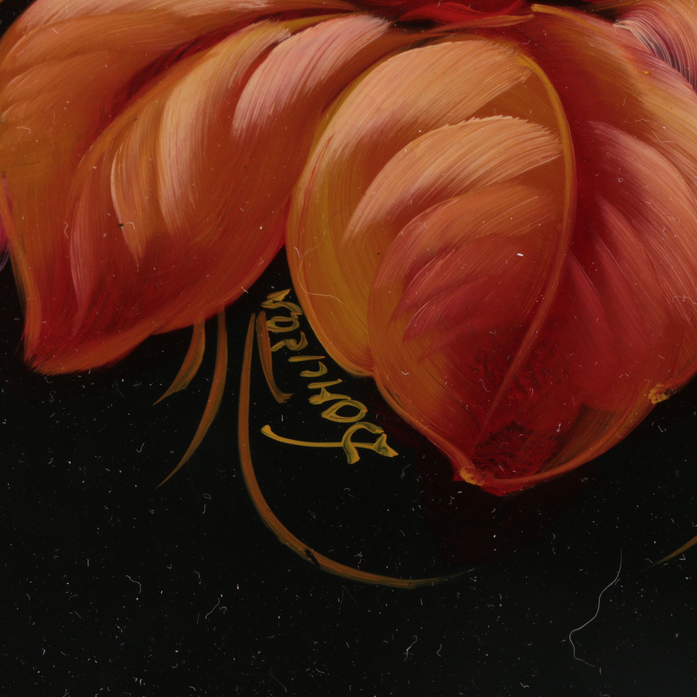 Vintage Hand Painted Metal Tray