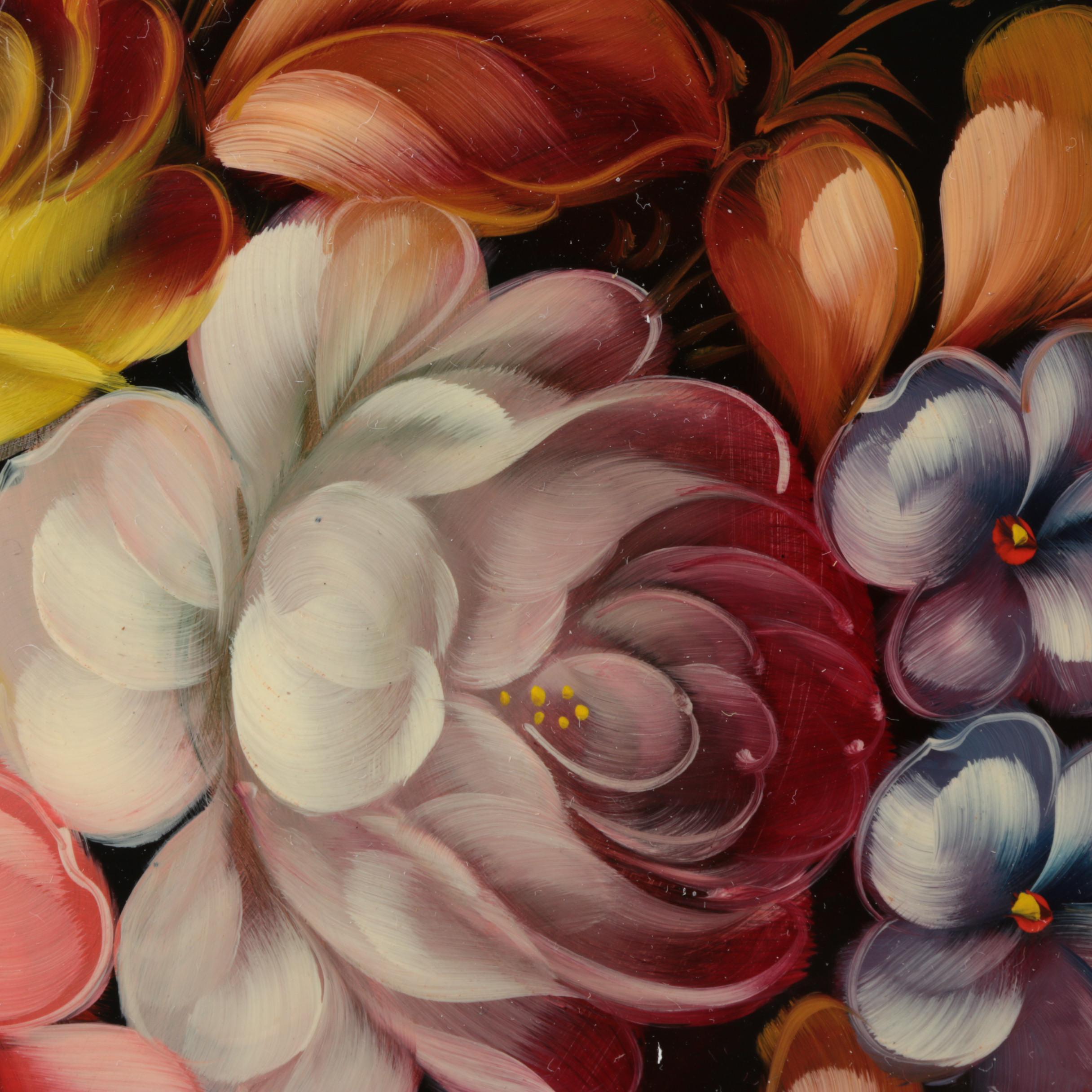 Vintage Hand Painted Metal Tray