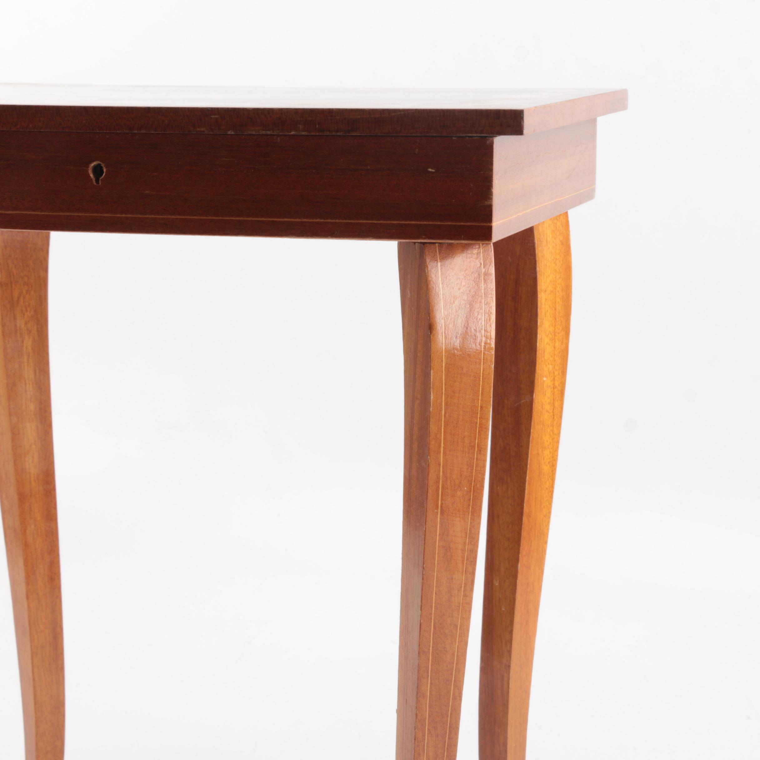 Floral Inlaid Music Box On Legs