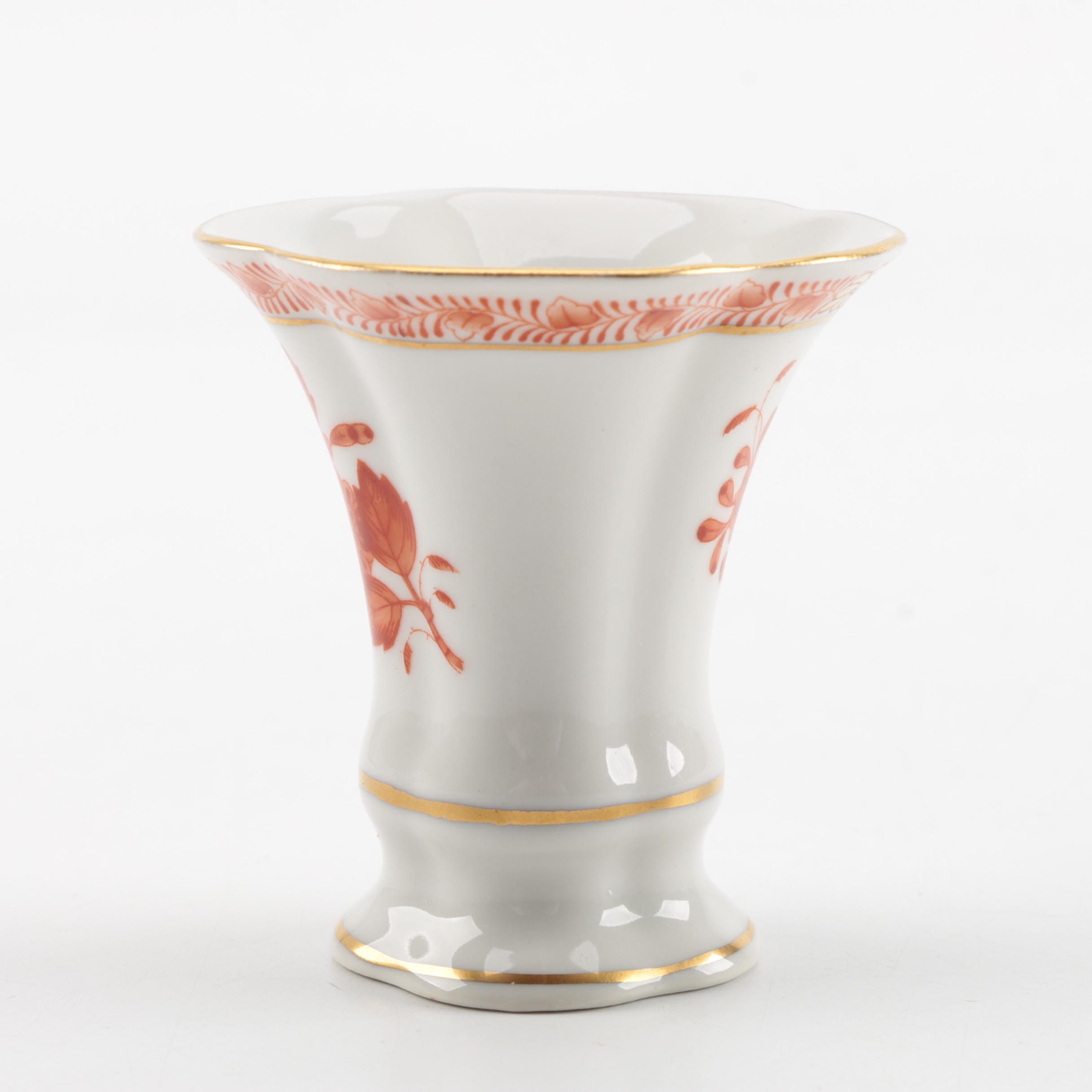 Hungarian Herend "Chinese Bouquet Rust" Porcelain Vase