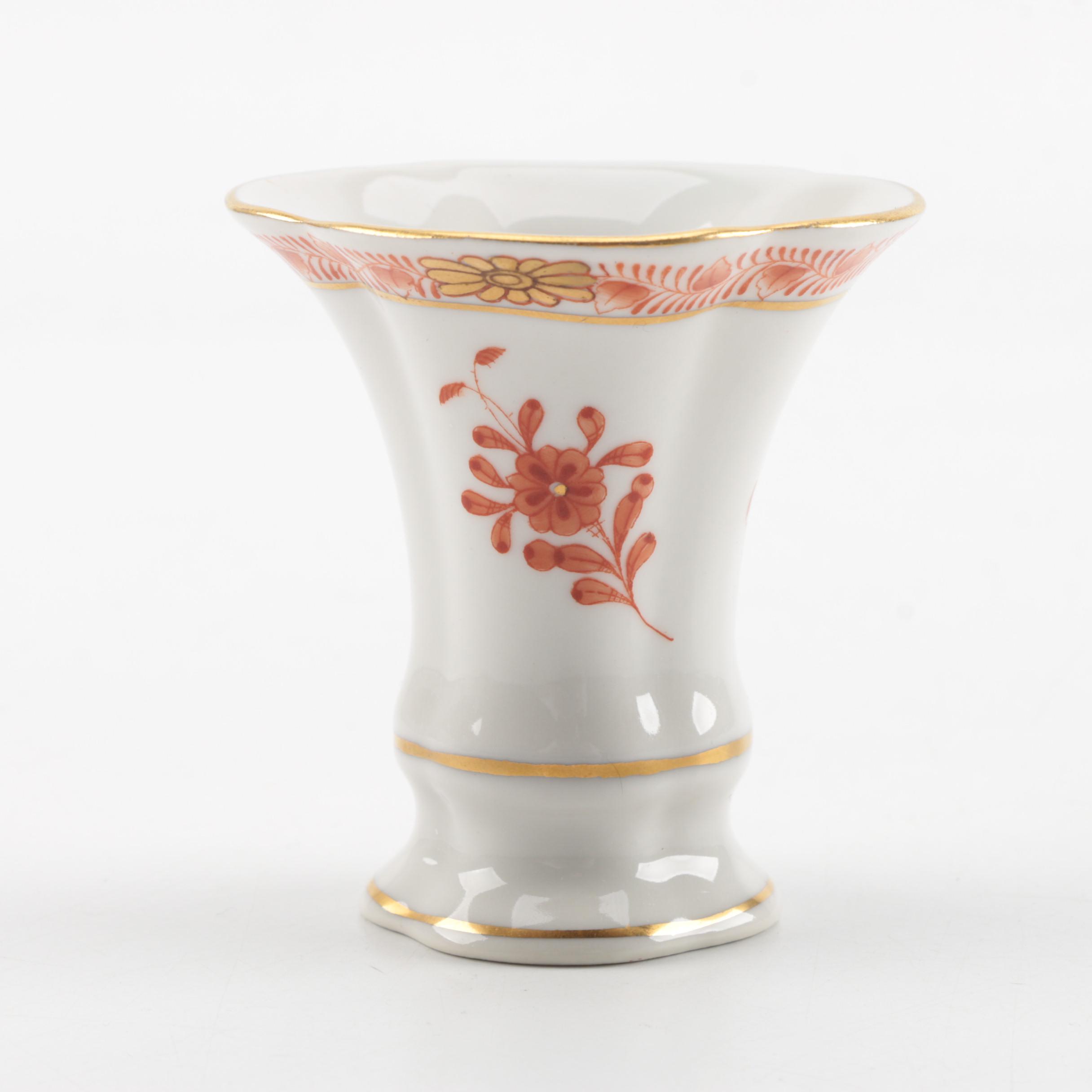 Hungarian Herend "Chinese Bouquet Rust" Porcelain Vase