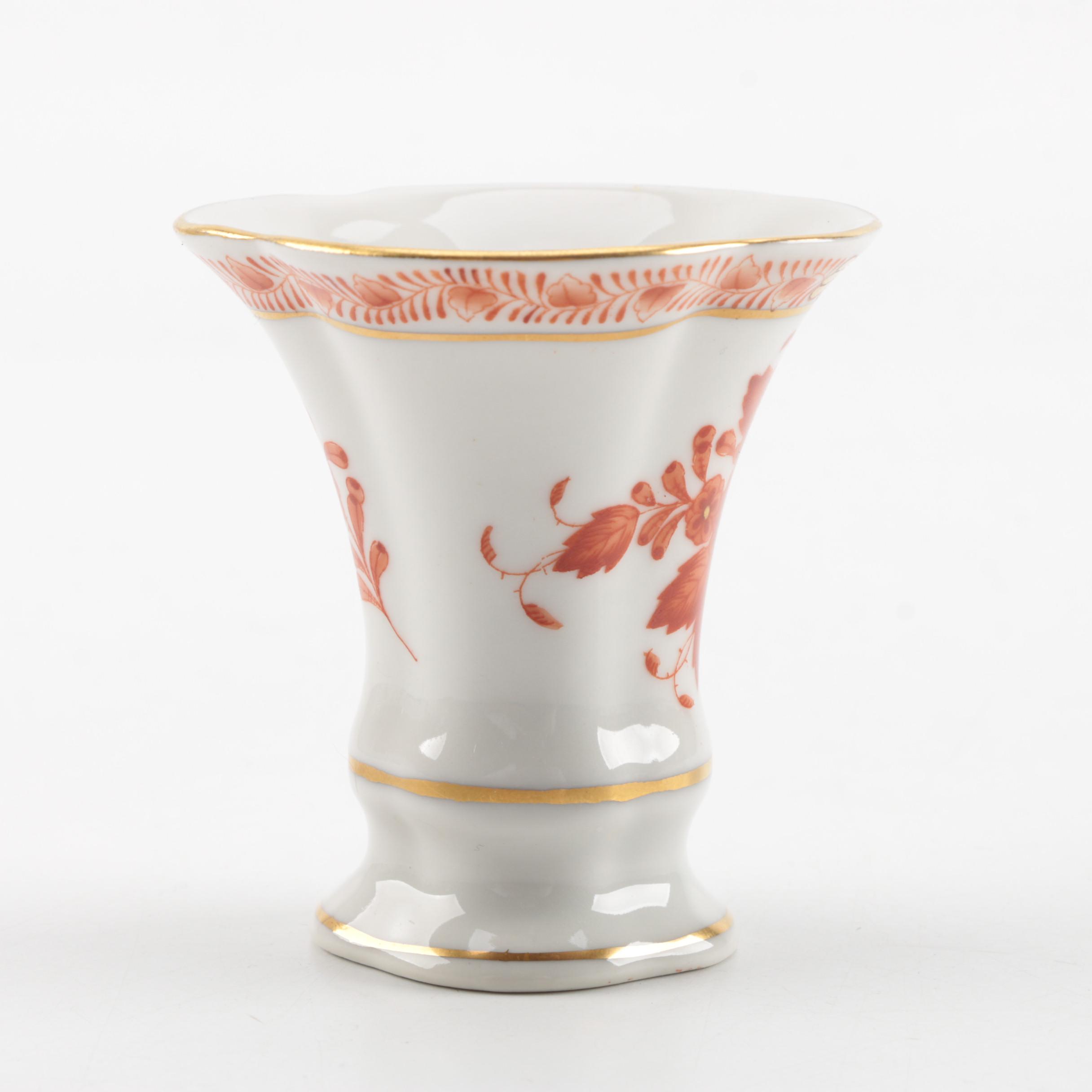 Hungarian Herend "Chinese Bouquet Rust" Porcelain Vase