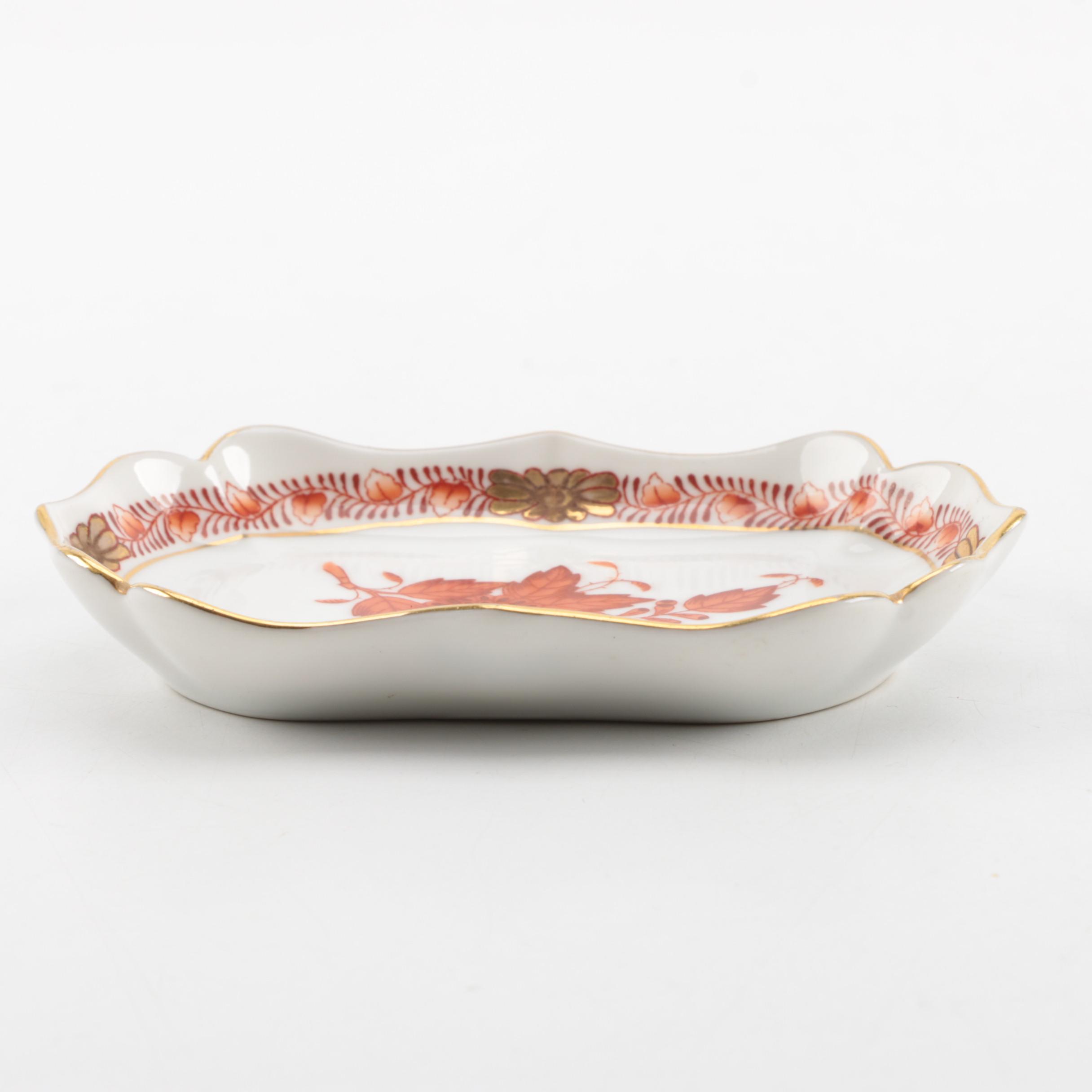 Herend Hungary "Chinese Bouquet Rust" Dish