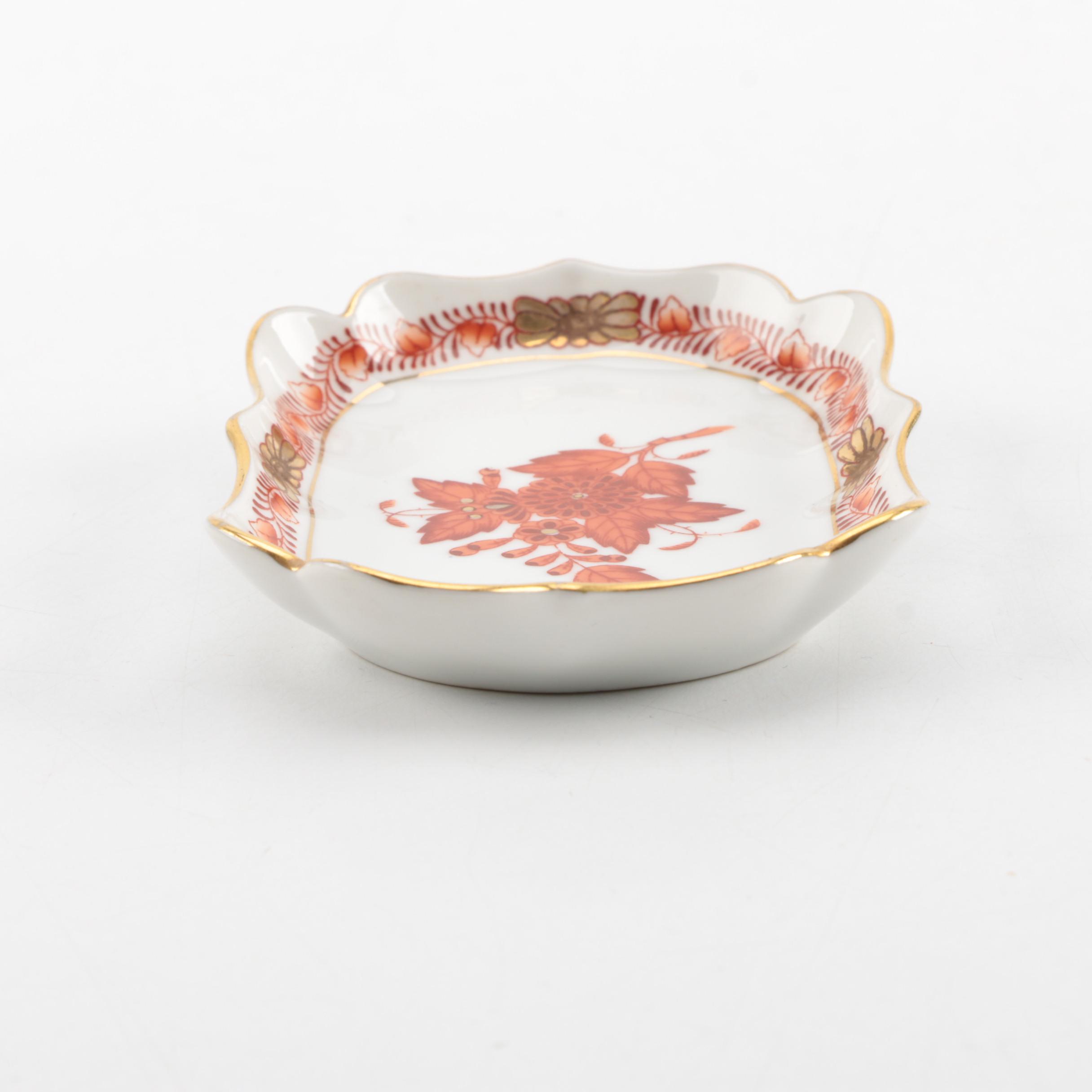 Herend Hungary "Chinese Bouquet Rust" Dish