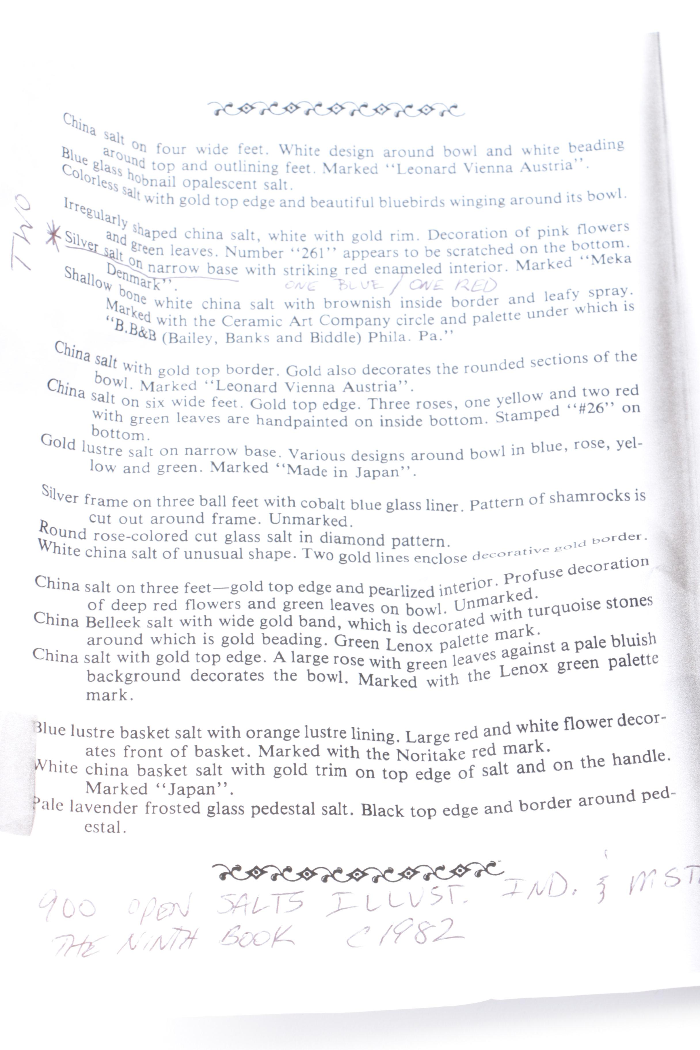 Meka Reklamegaver Silver Plate and Enamel Salt Cellars