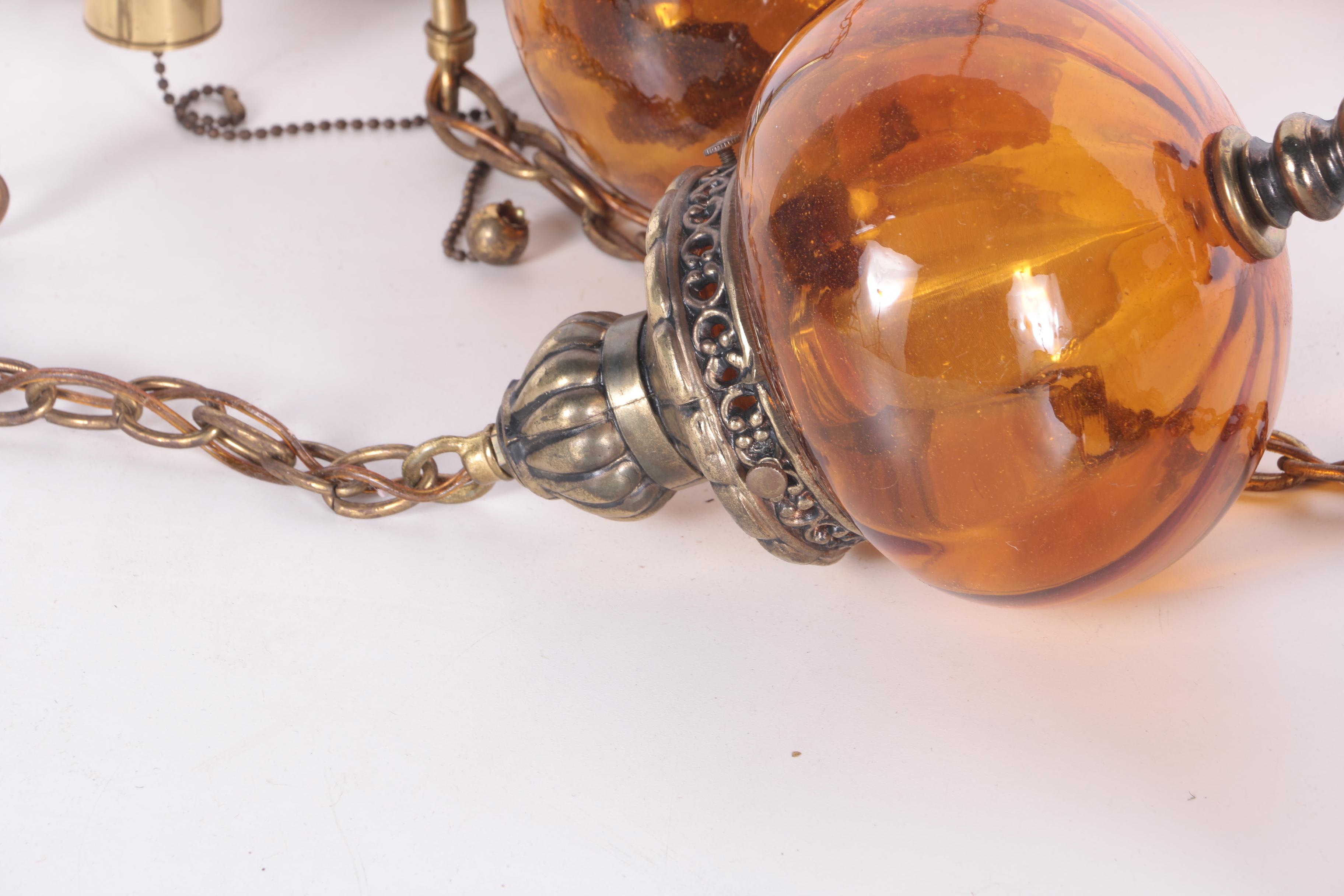 Vintage Three-Pendant Hanging Light Fixture