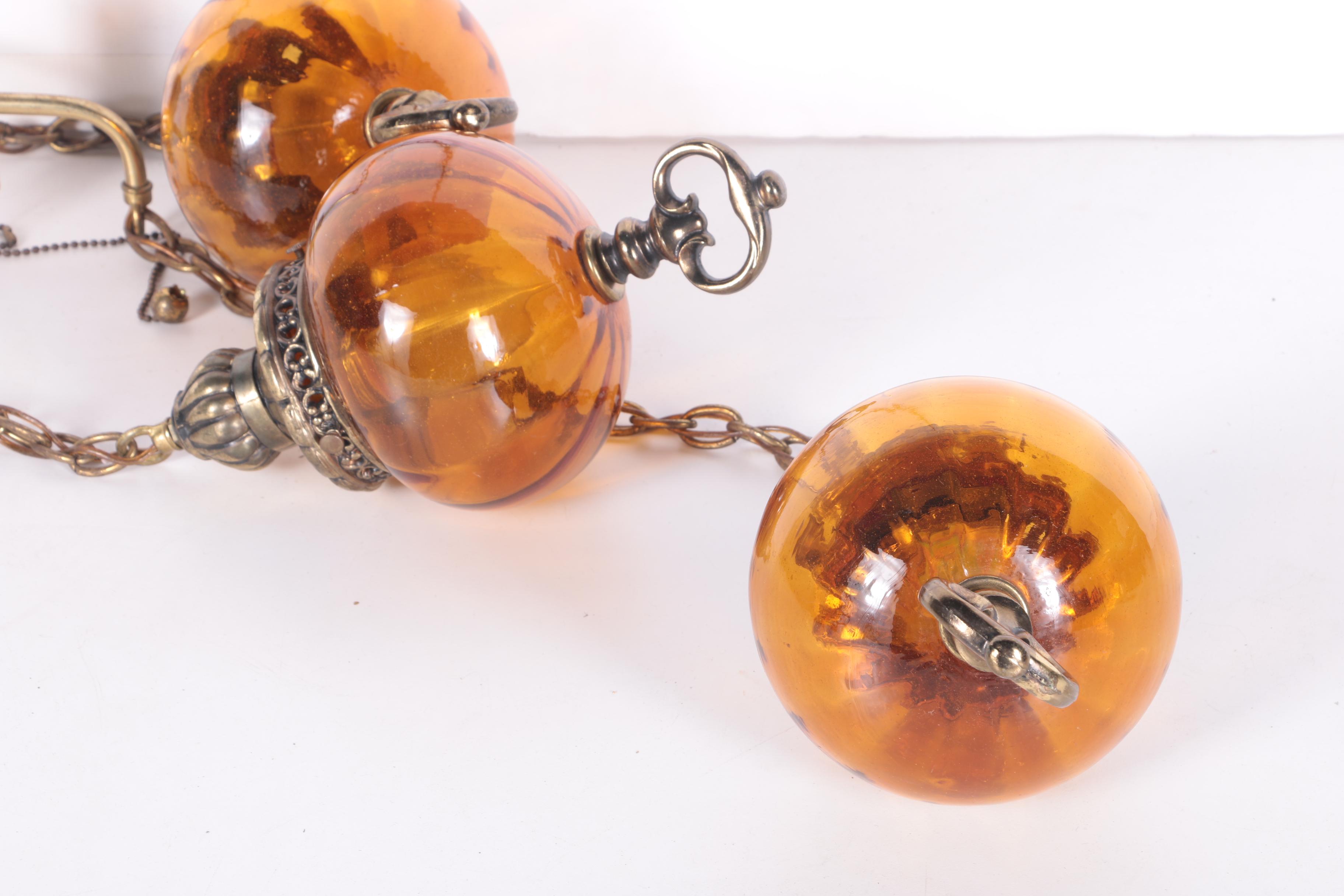 Vintage Three-Pendant Hanging Light Fixture